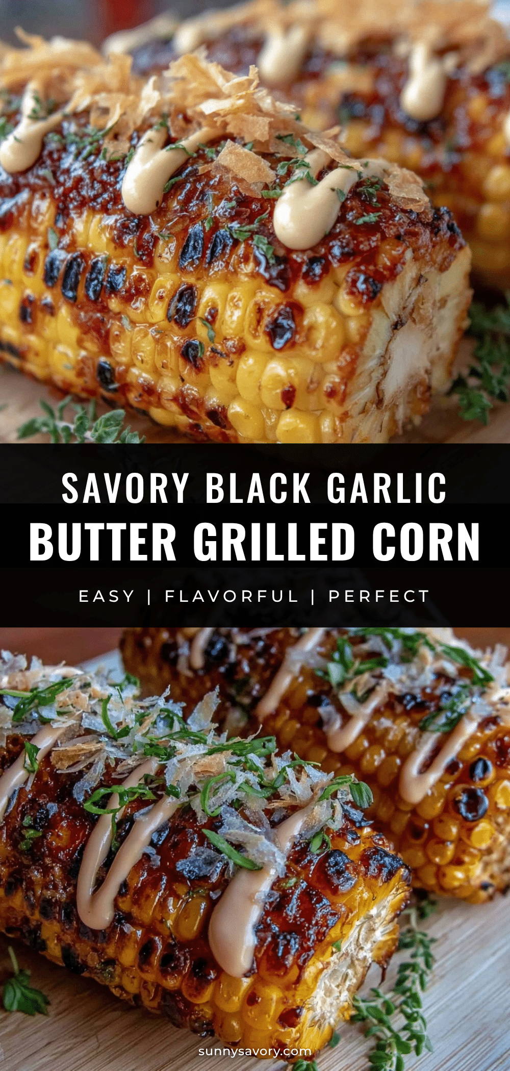 black garlic butter grilled corn recipe