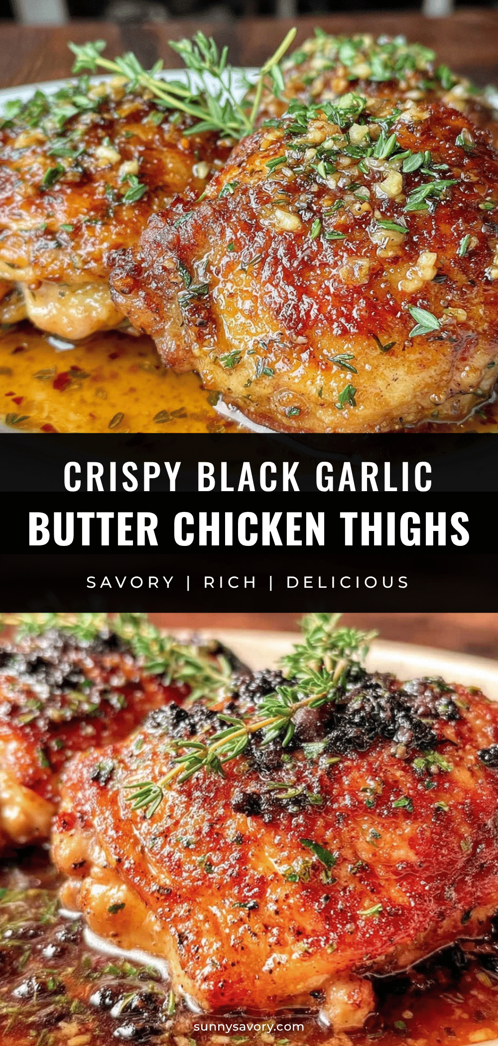 black garlic butter roasted chicken thighs recipe