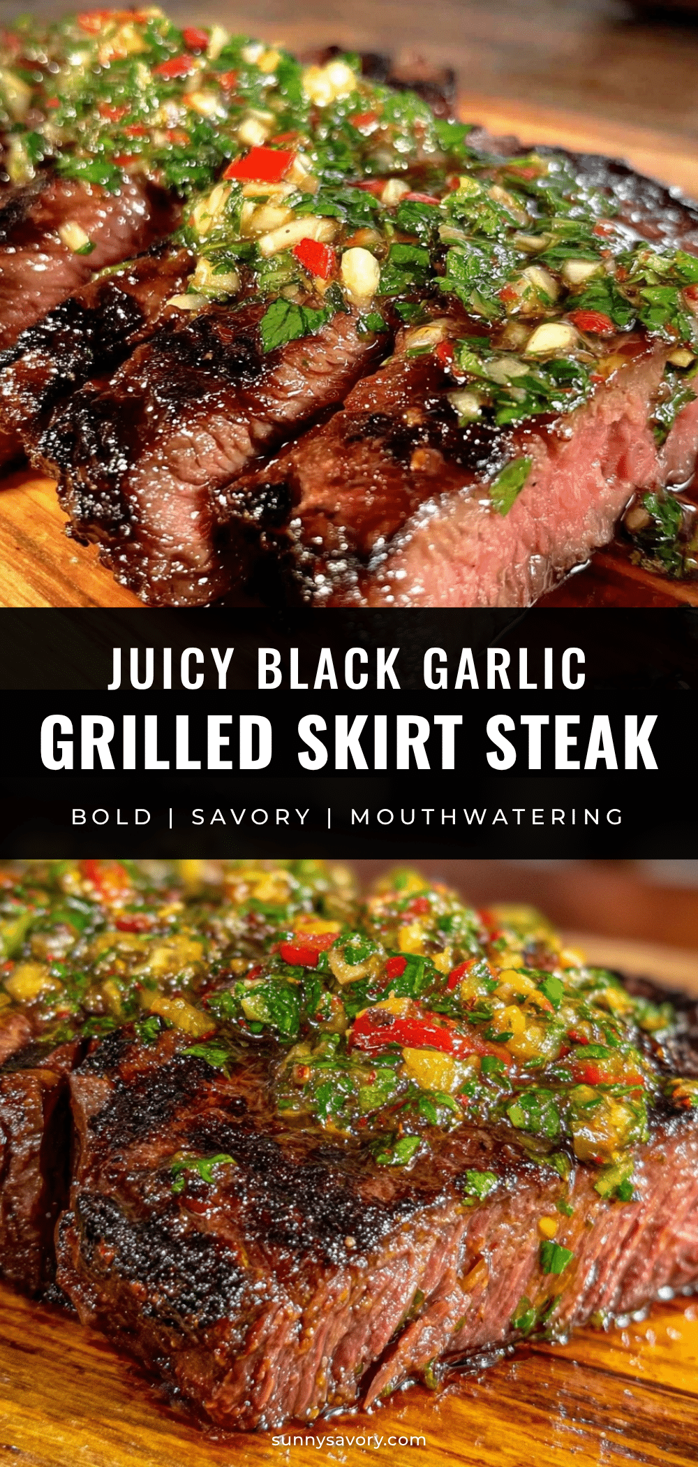 black garlic marinated grilled skirt steak recipe