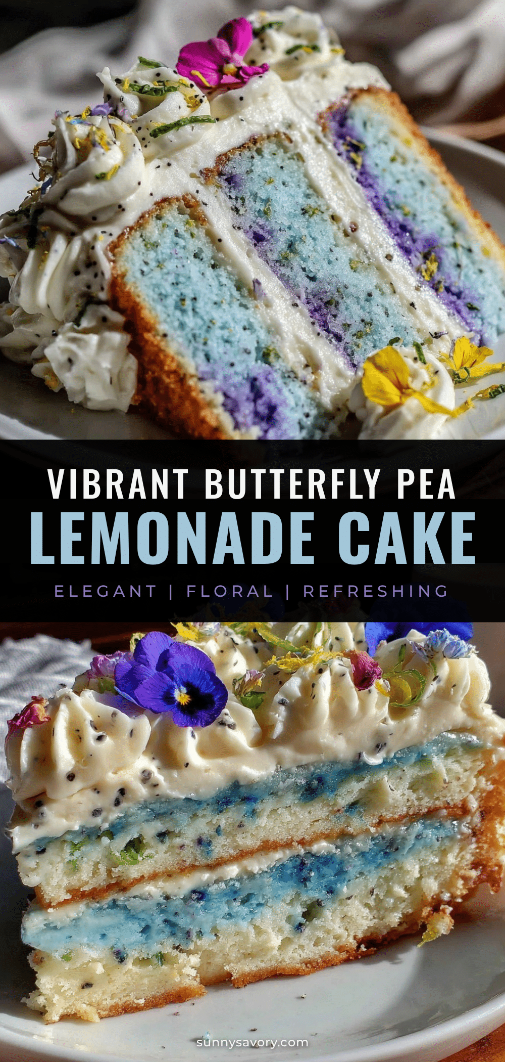 butterfly pea flower lemonade cake recipe