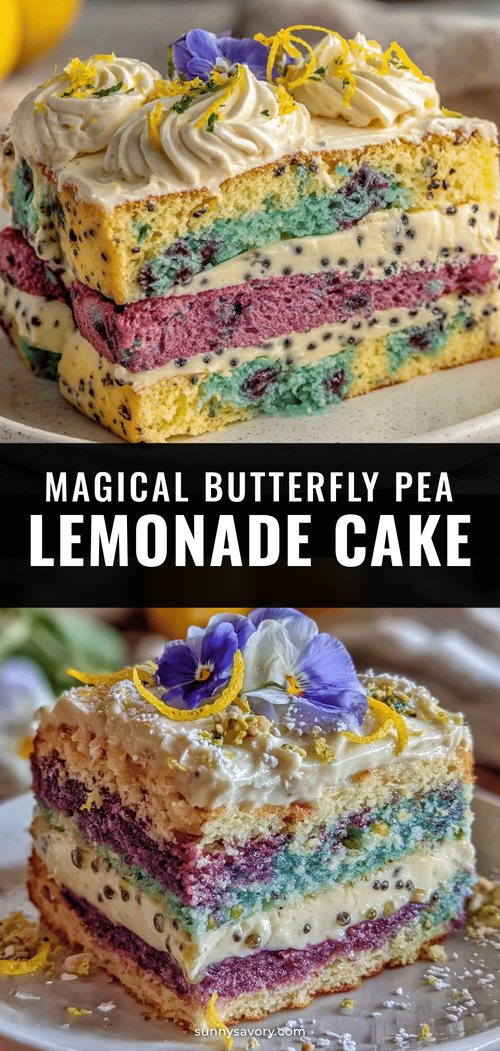 butterfly pea flower lemonade cake recipe