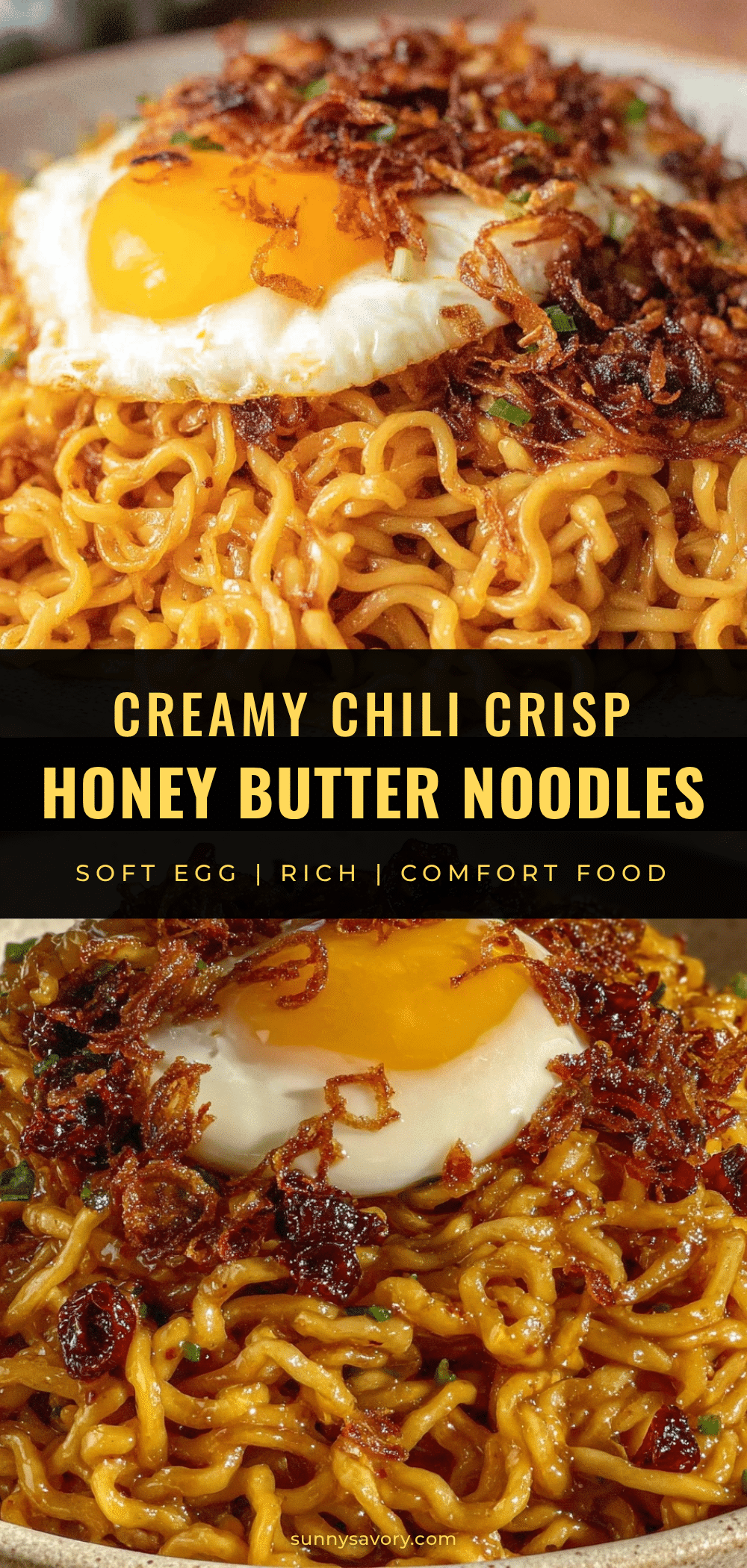 creamy chili crisp honey butter noodles recipe