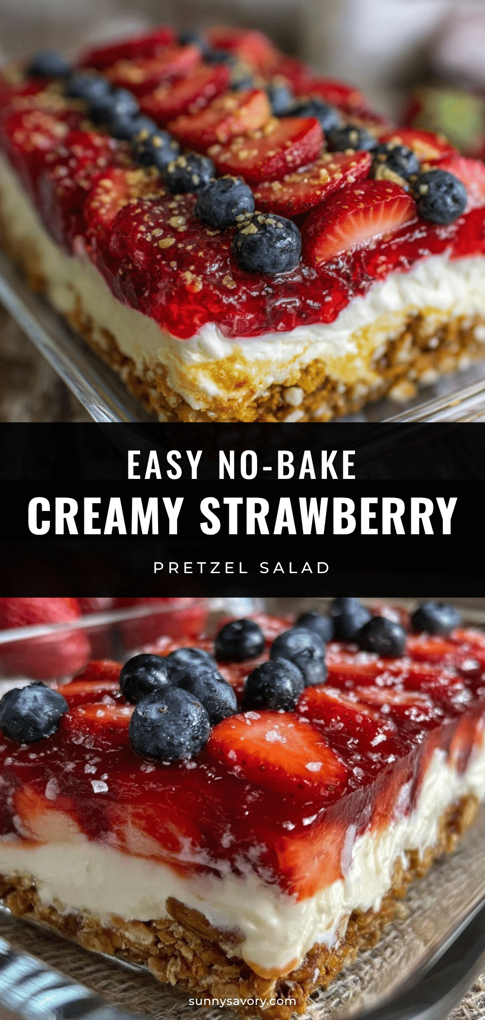 easy no bake strawberry pretzel salad recipe