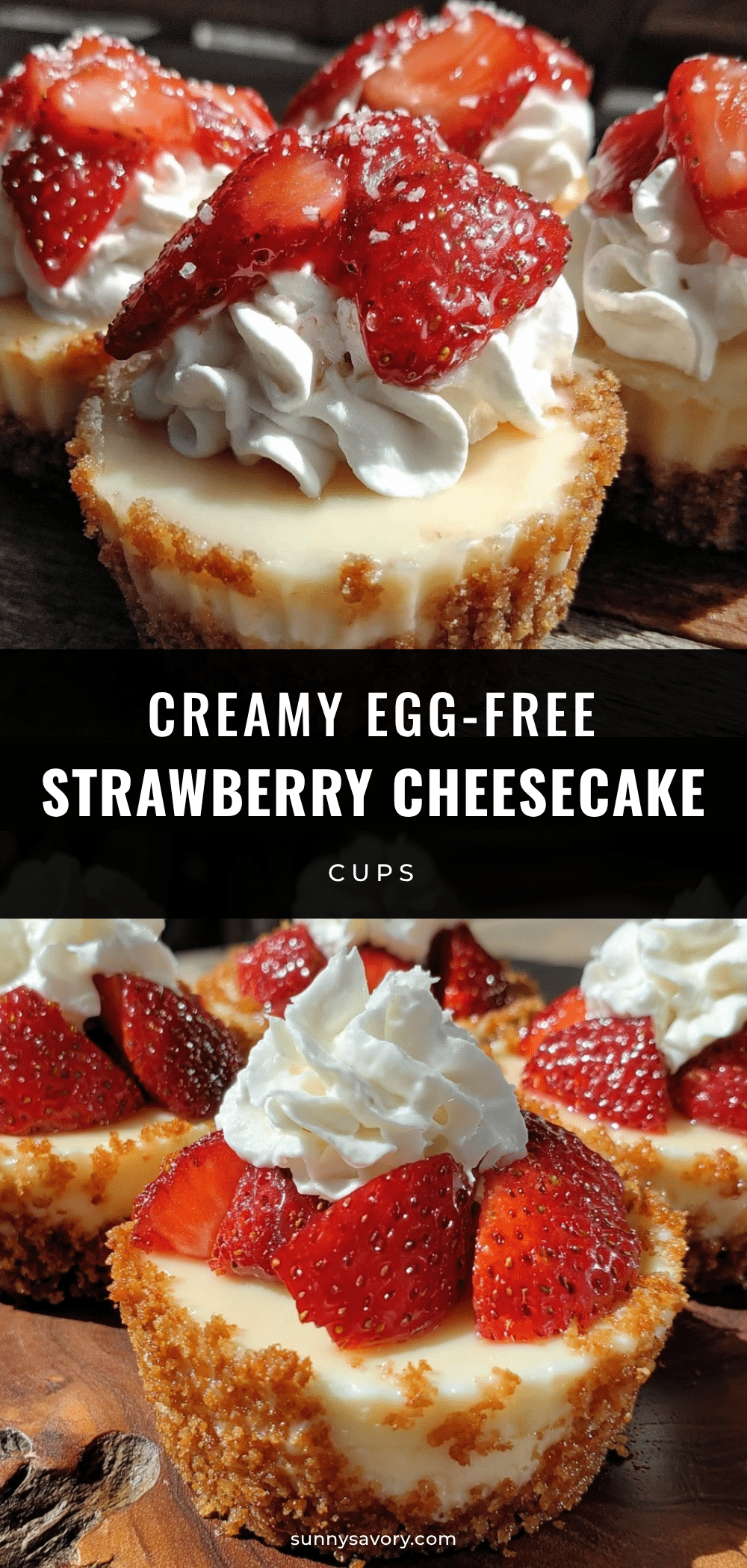 egg-free strawberry cheesecake cups recipe