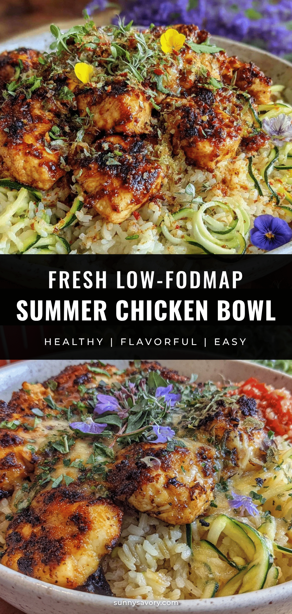 Fresh Low-FODMAP Summer Chicken Bowl recipe
