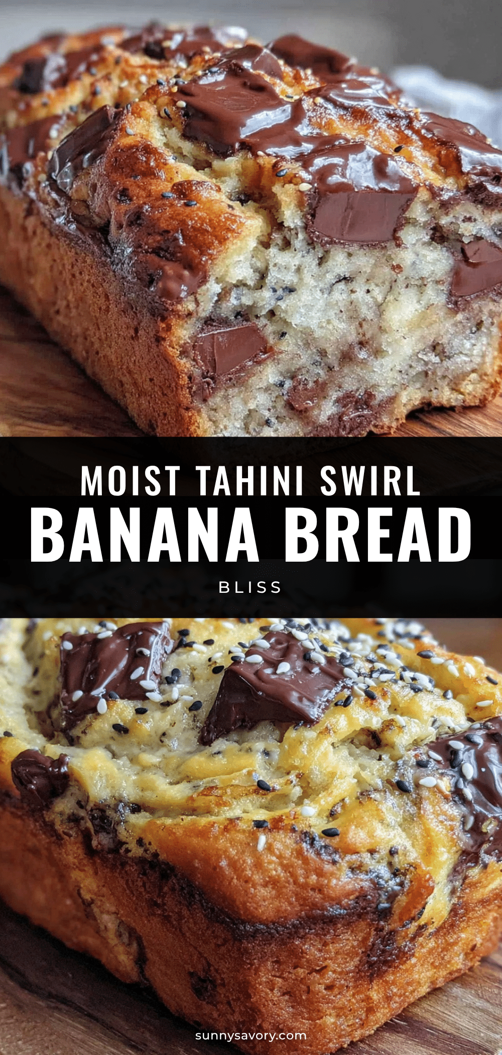 moist tahini swirl banana bread recipe