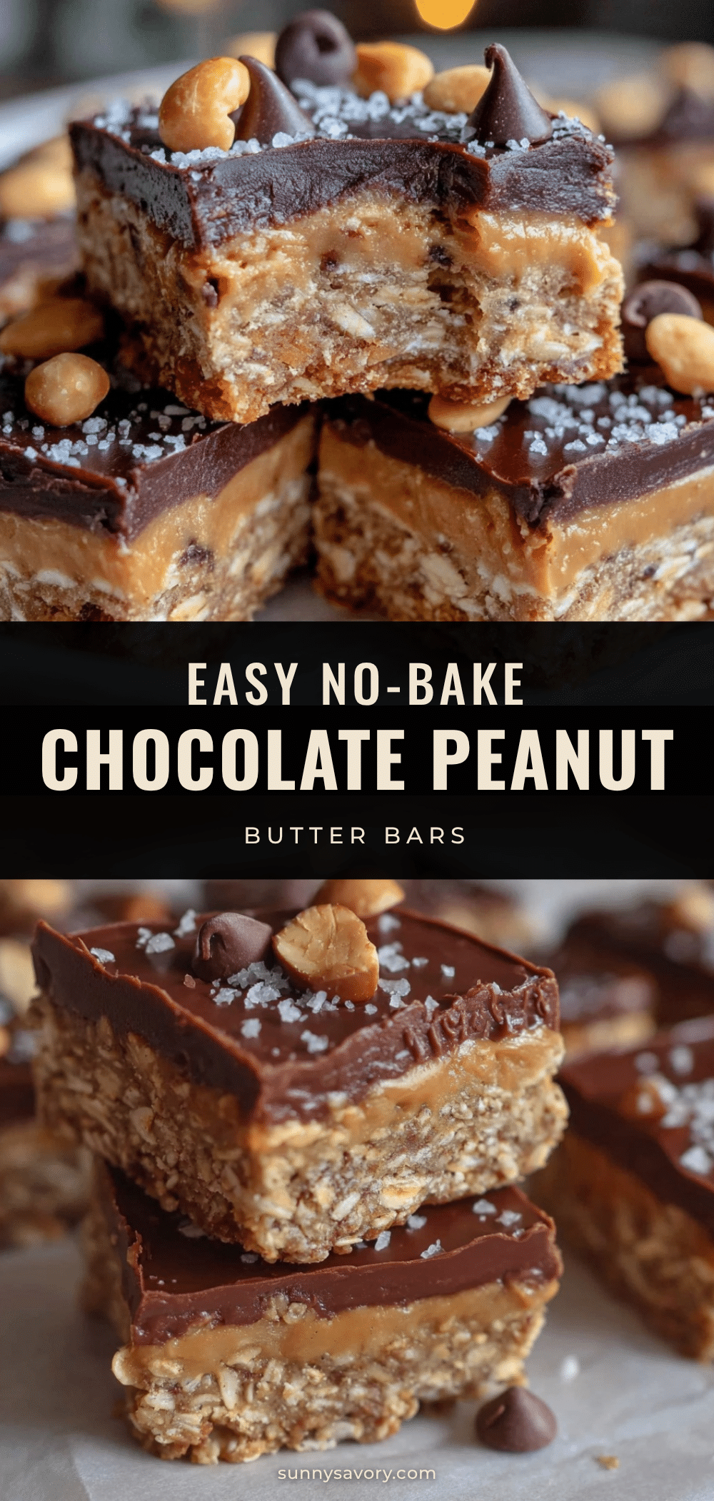 no bake chocolate peanut butter oat bars recipe