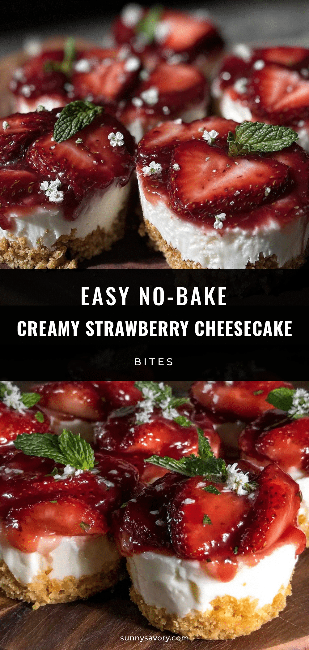 no-bake strawberry cheesecake bites recipe
