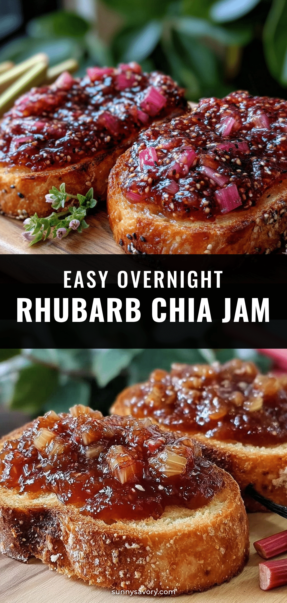 overnight rhubarb chia seed jam recipe