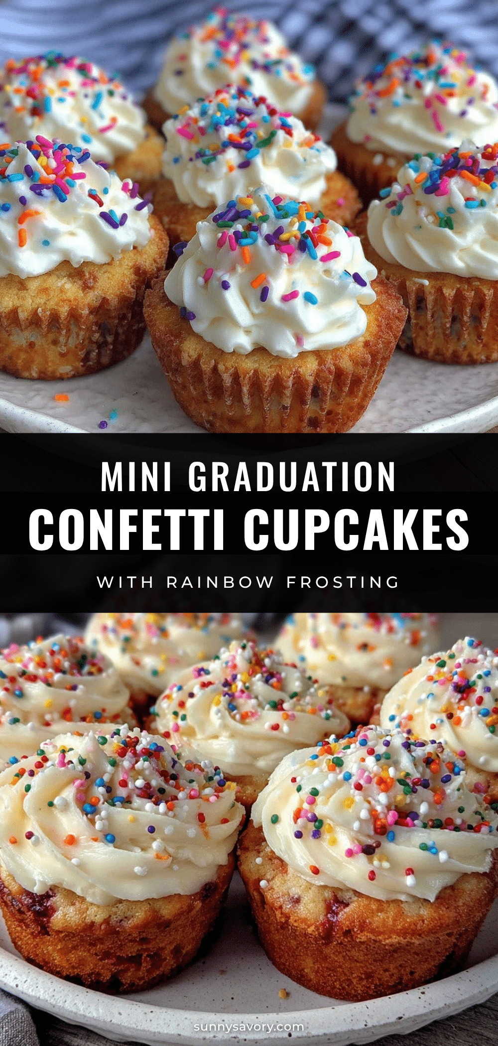 small-batch graduation confetti cupcakes recipe