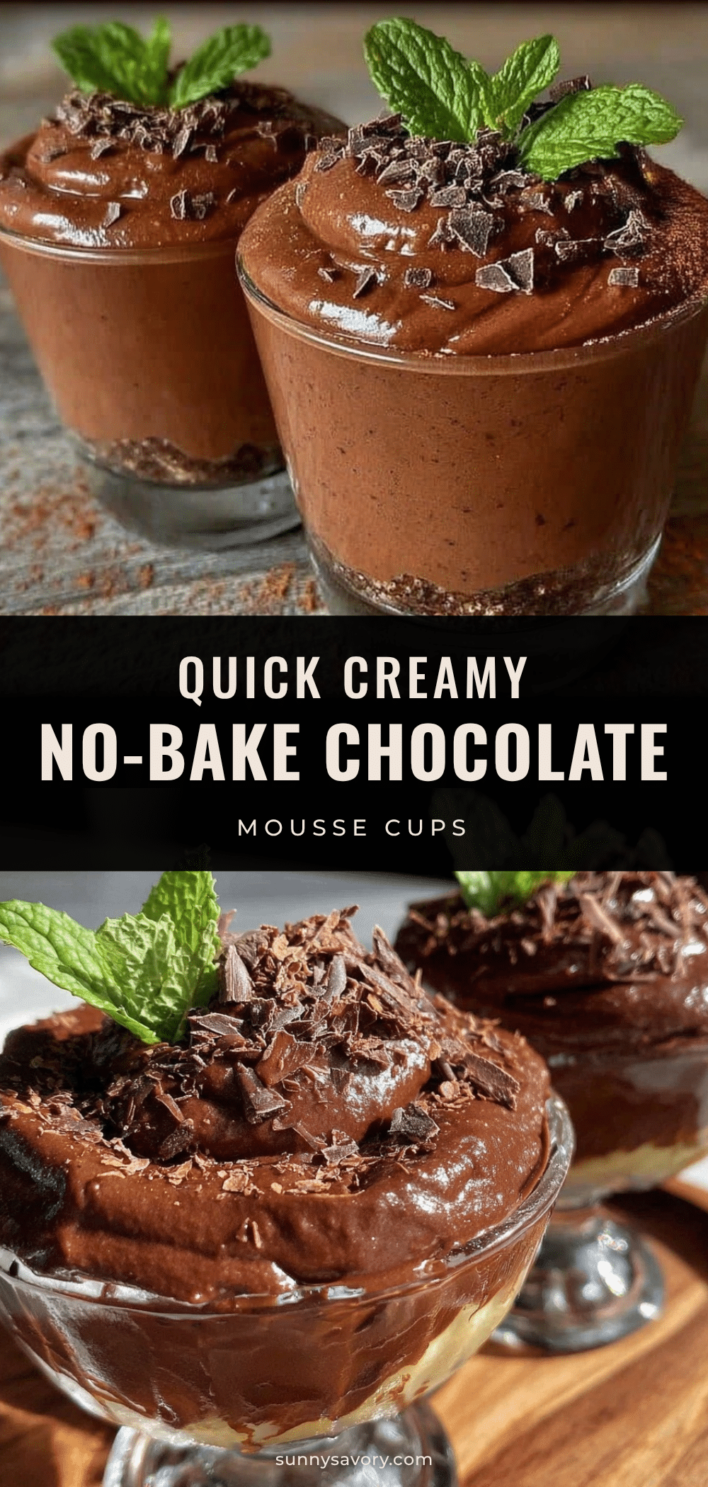 Creamy No-Bake Chocolate Mousse Cups recipe