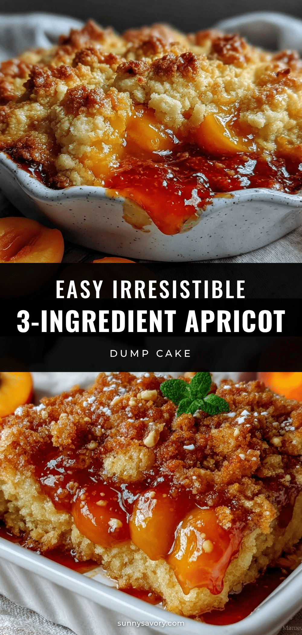 Easy 3-Ingredient Apricot Dump Cake recipe