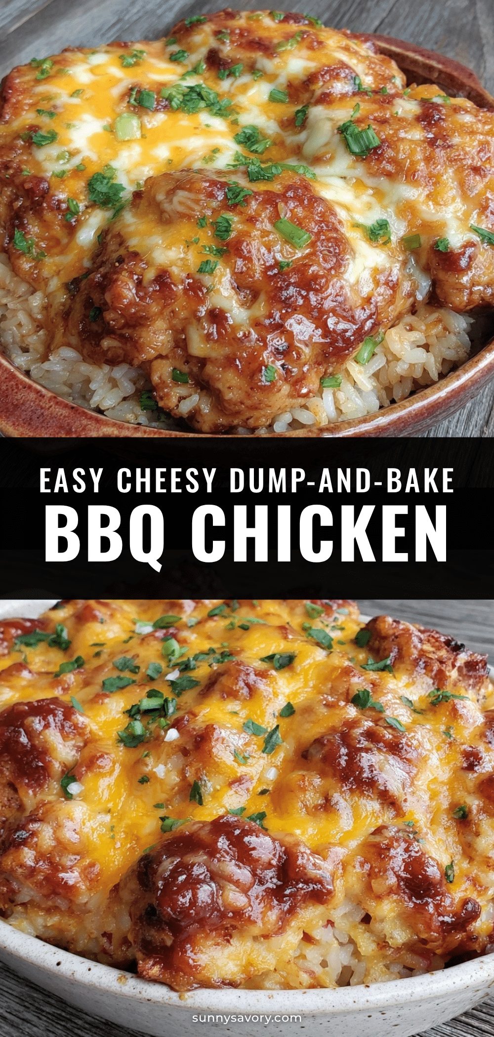 easy cheesy dump-and-bake bbq chicken and rice casserole recipe