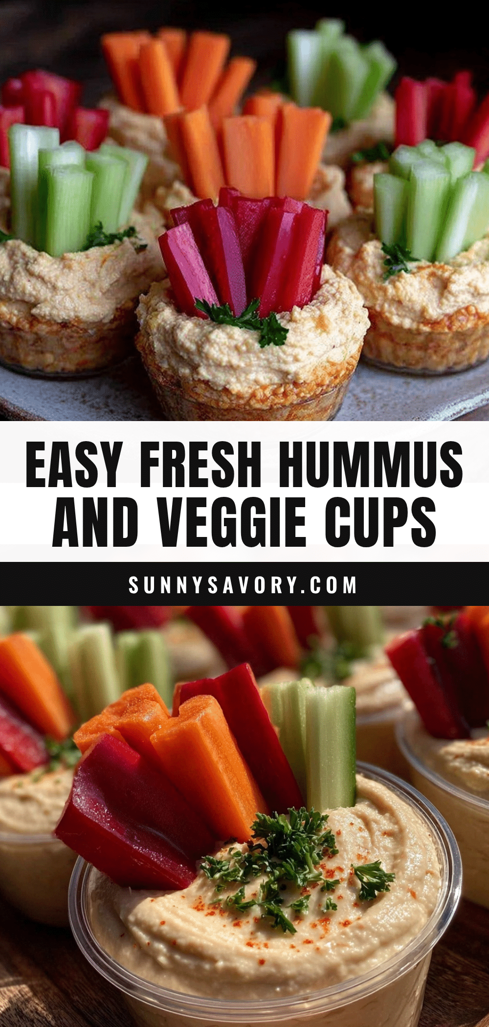 easy fresh hummus and veggie cups recipe recipe