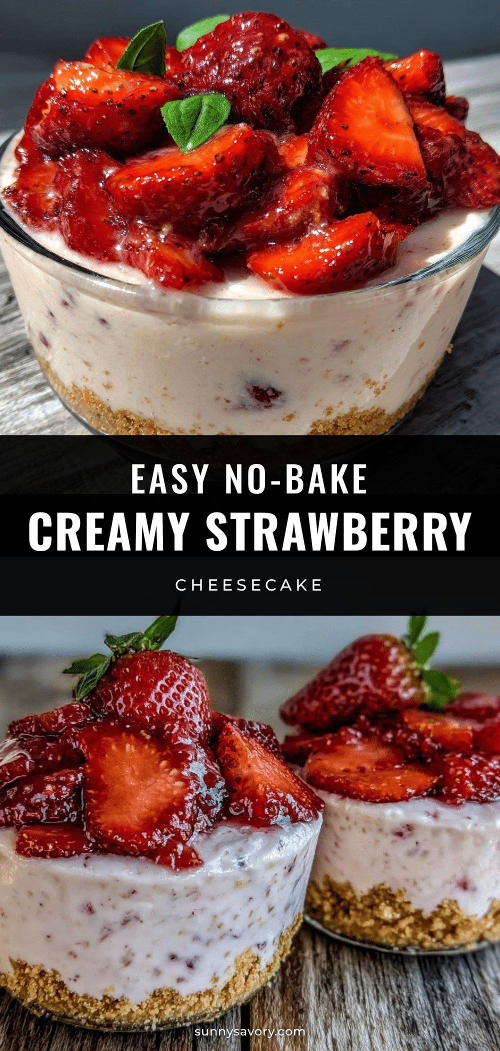 easy no-bake strawberry cheesecake recipe