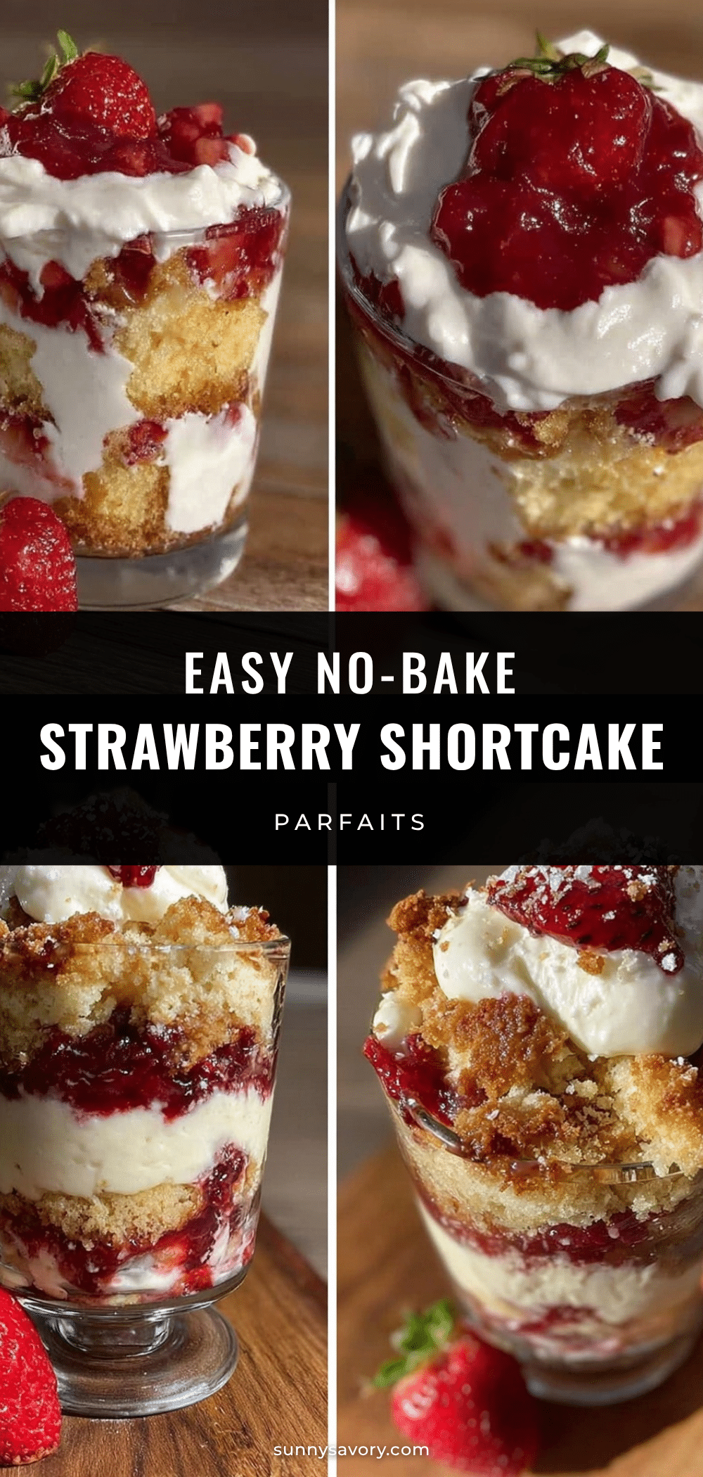 easy no-bake strawberry shortcake parfaits recipe