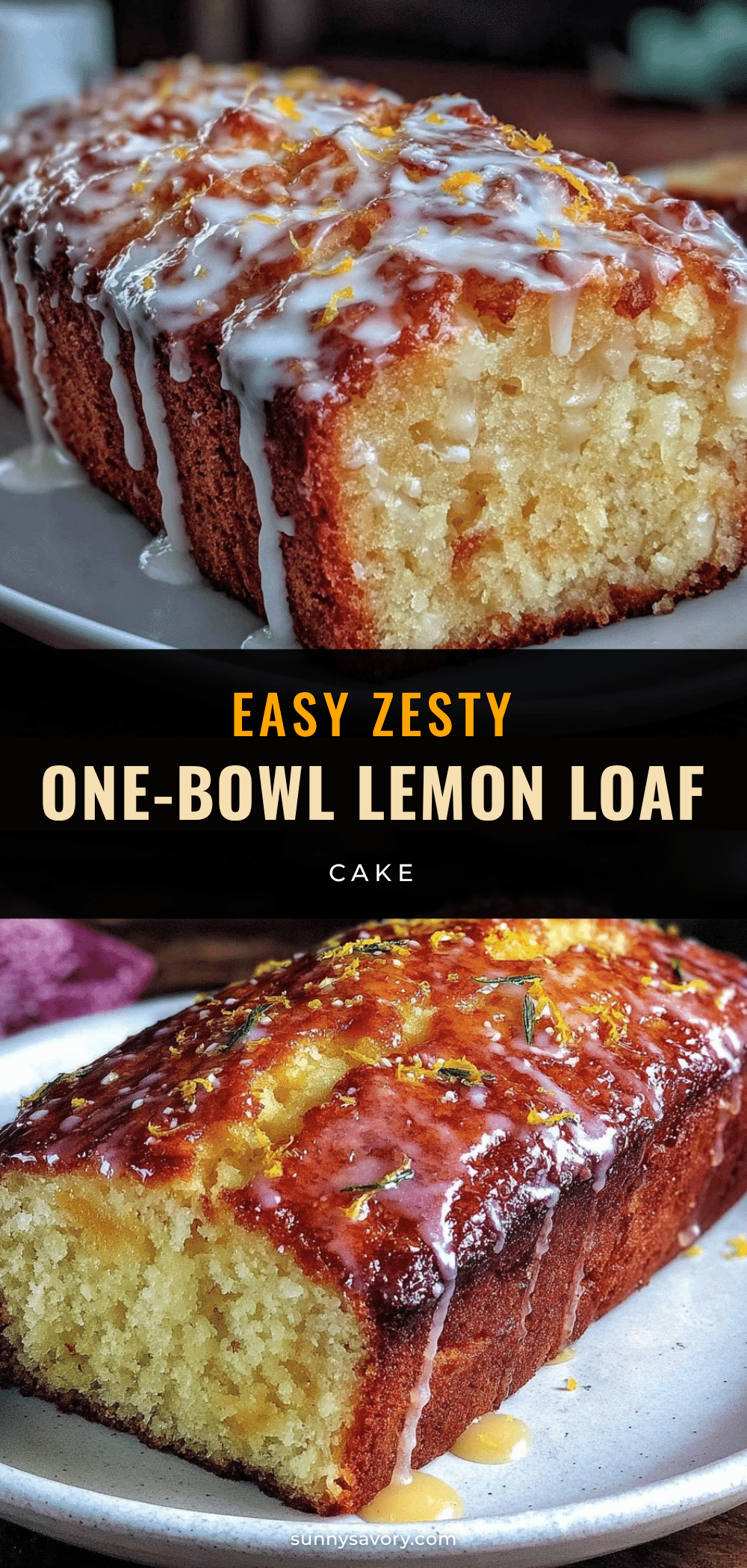 easy one-bowl lemon glazed loaf cake recipe