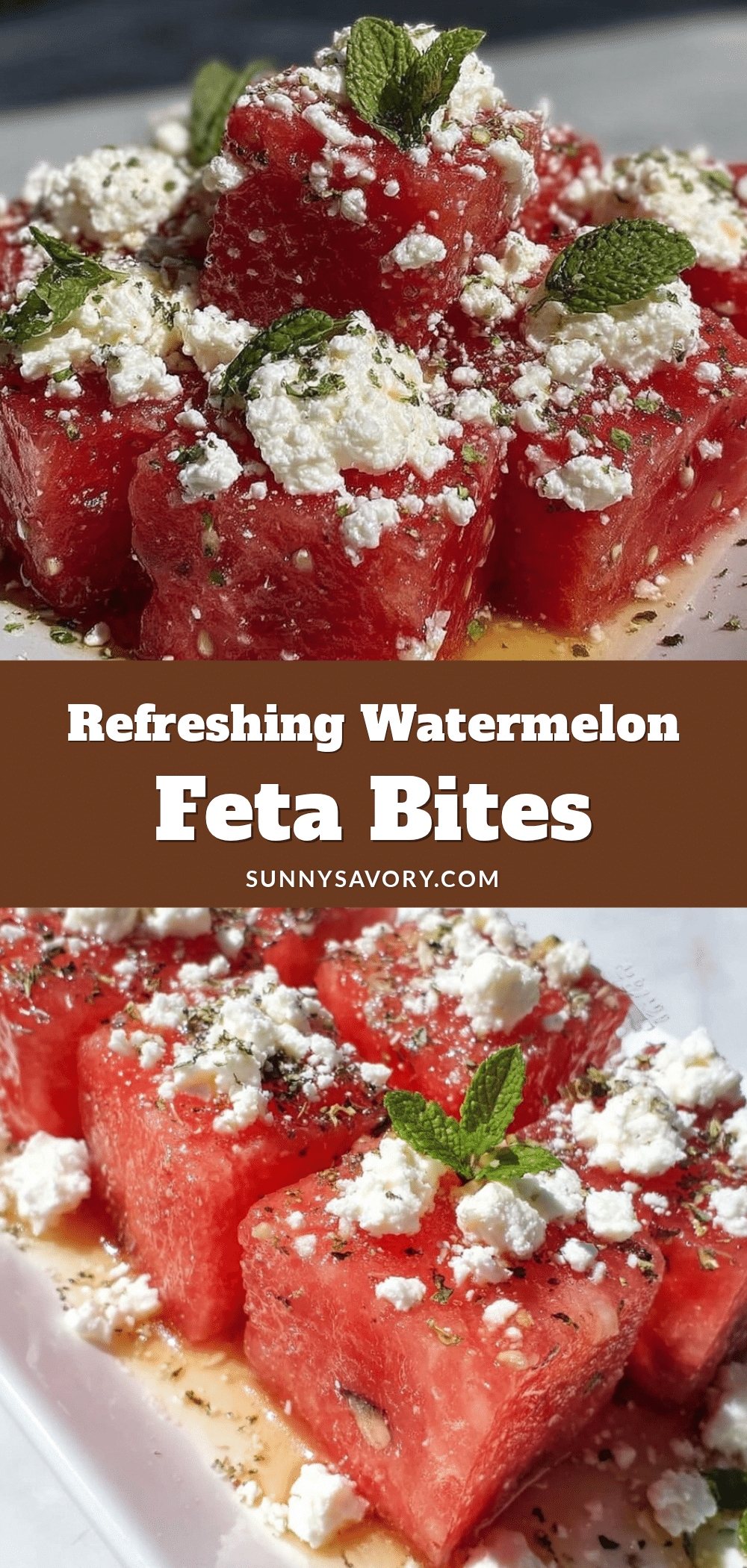 fresh watermelon cubes with feta recipe