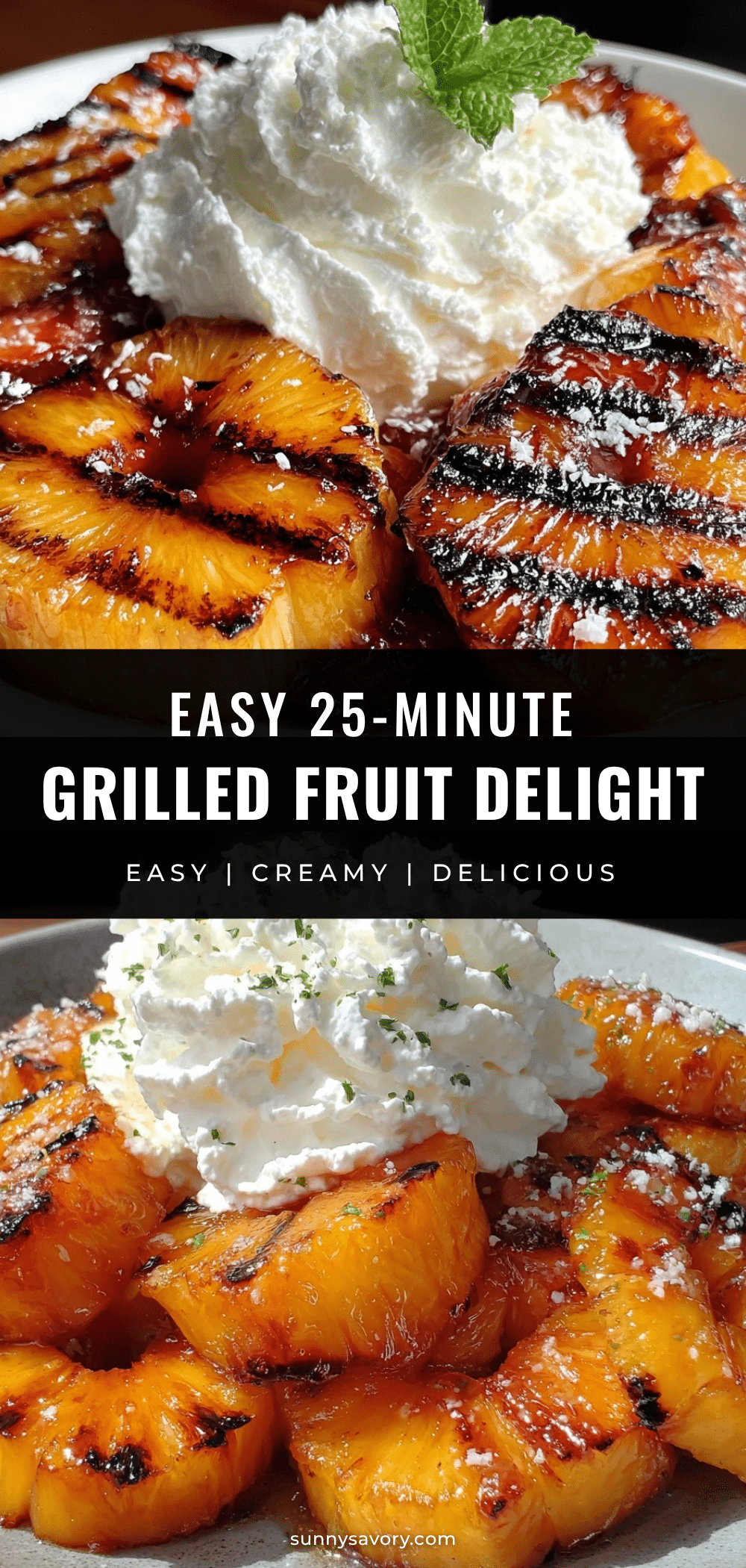 grilled fruit with whipped cream recipe