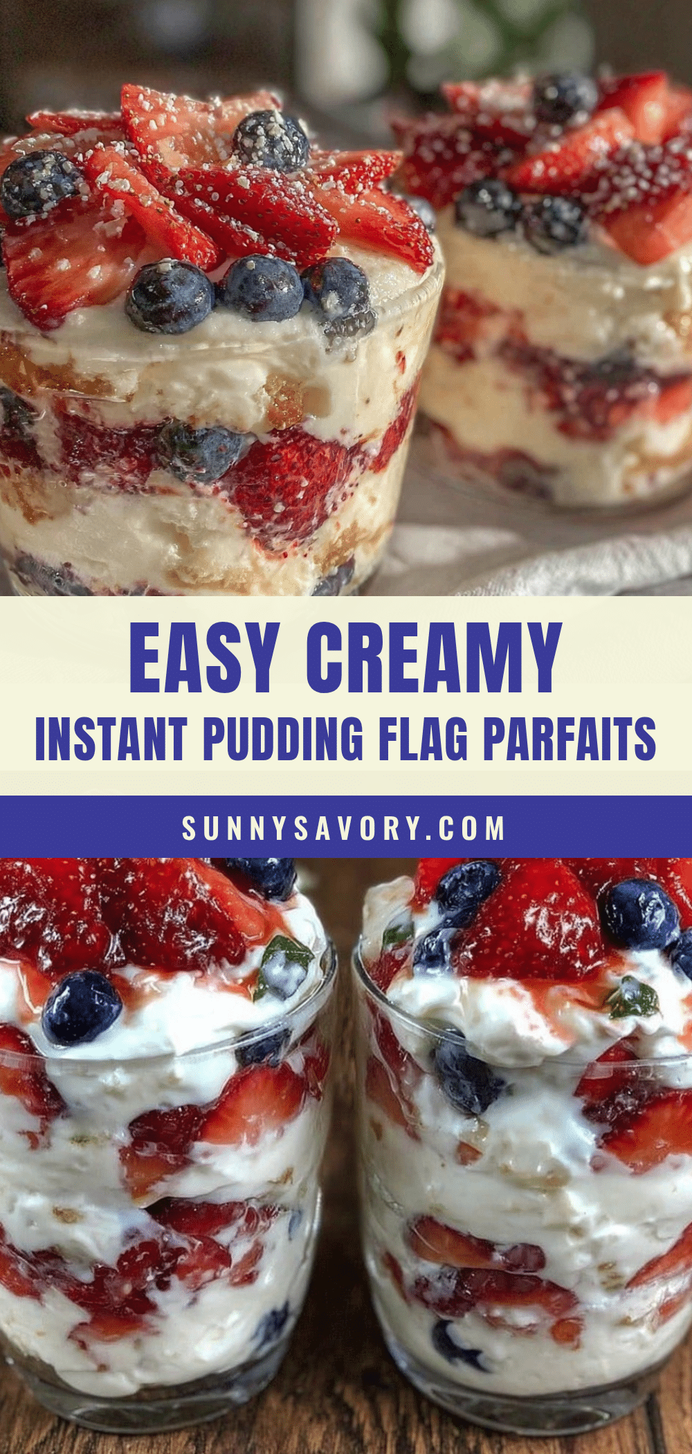 instant pudding flag parfaits recipe