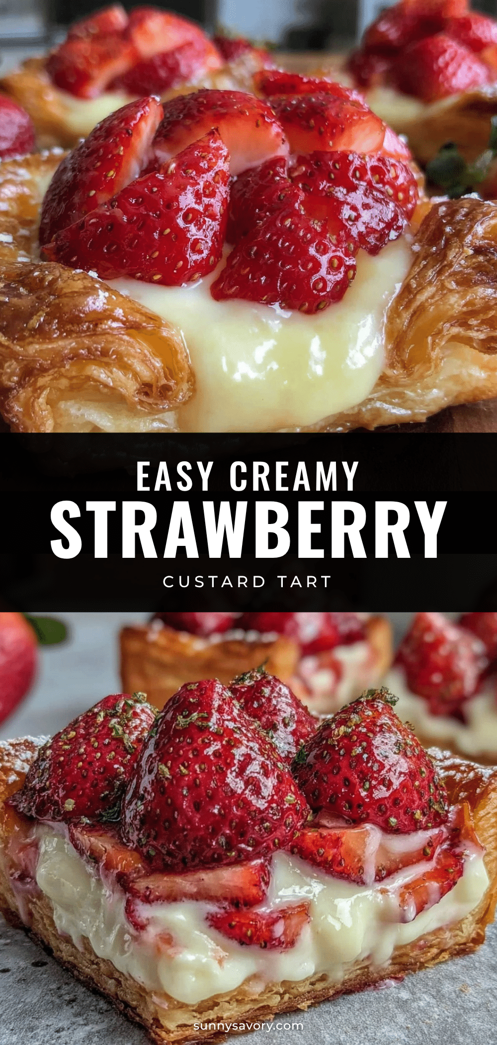 puff pastry strawberry custard tart recipe