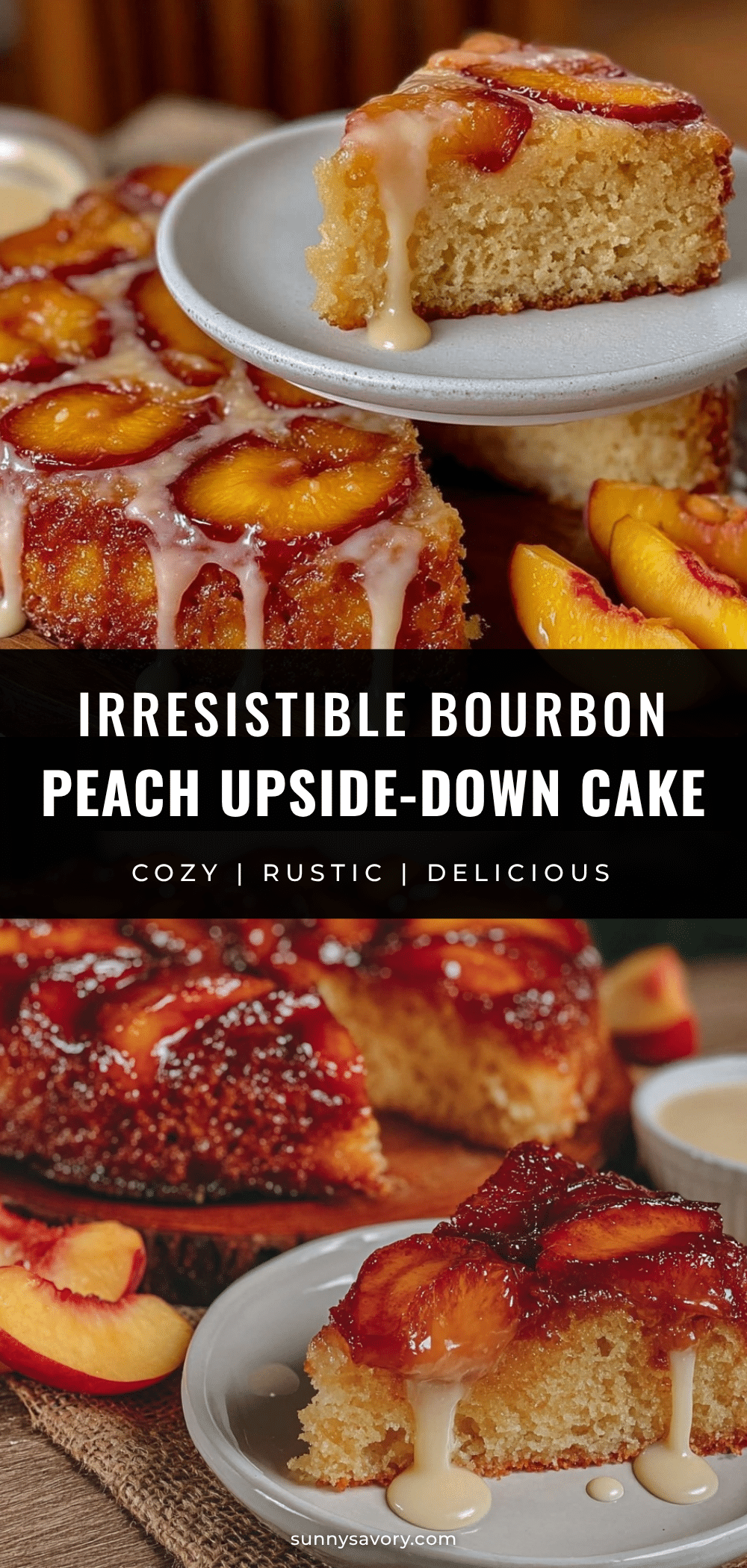 bourbon peach upside-down cake recipe