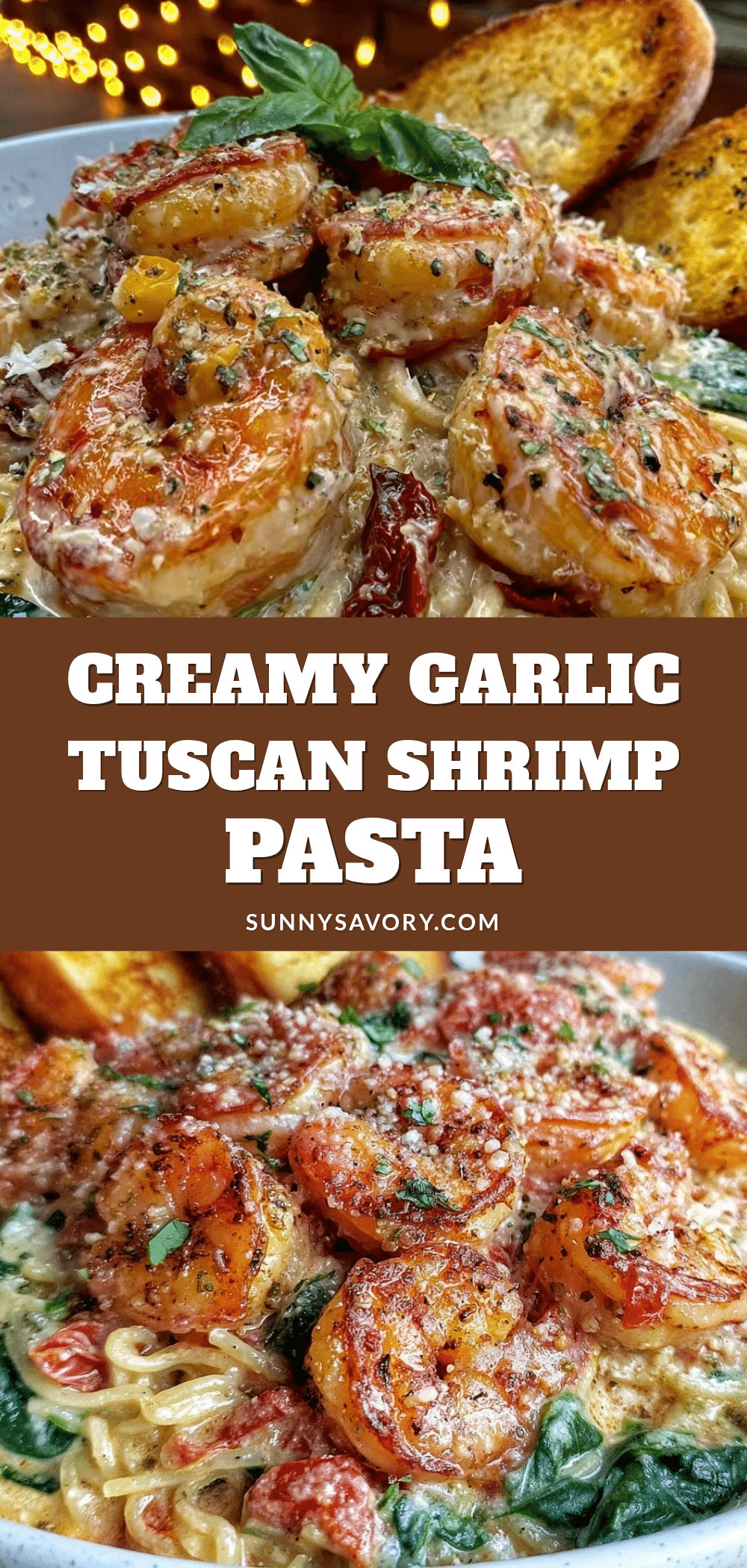 creamy Tuscan garlic shrimp pasta recipe