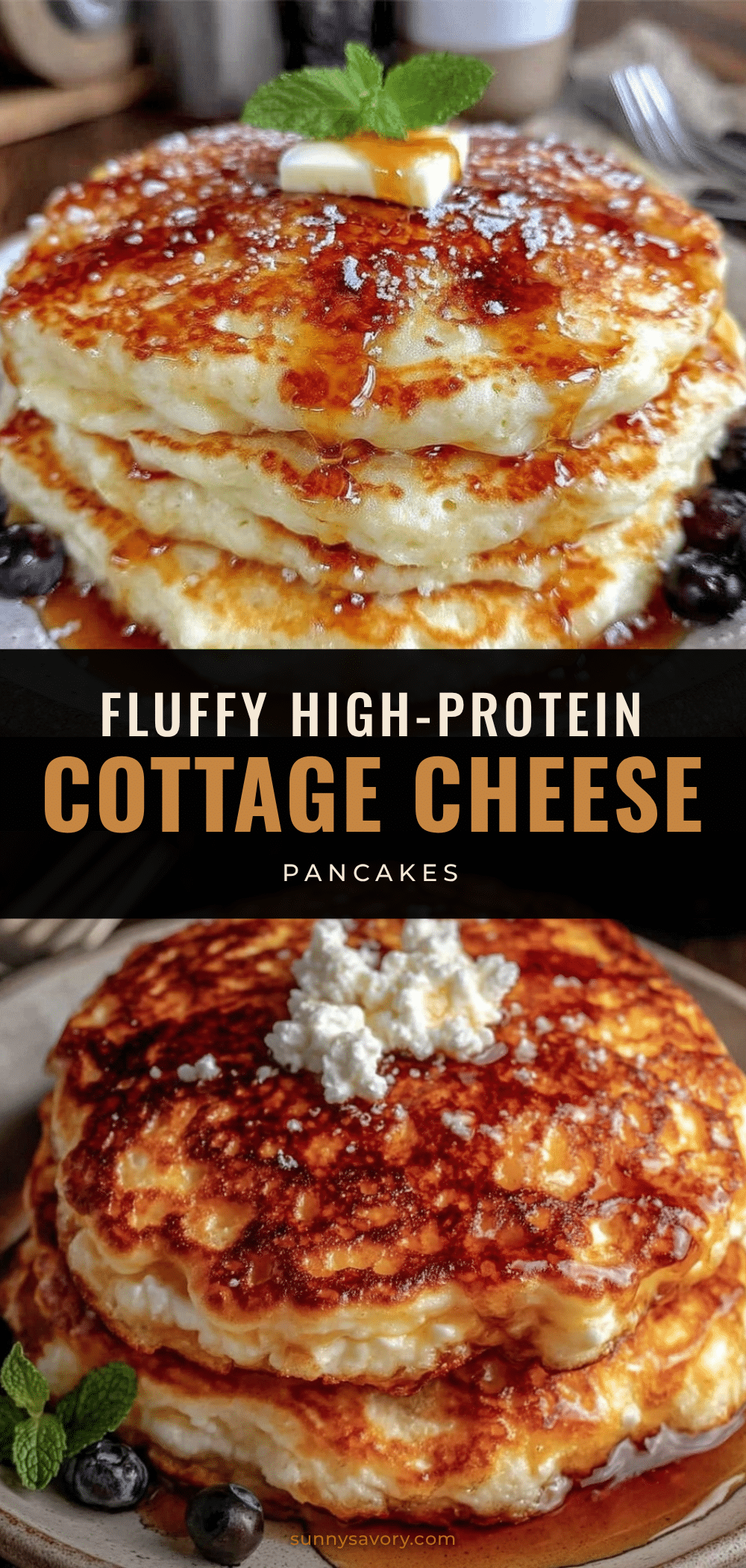 fluffy cottage cheese protein pancakes recipe