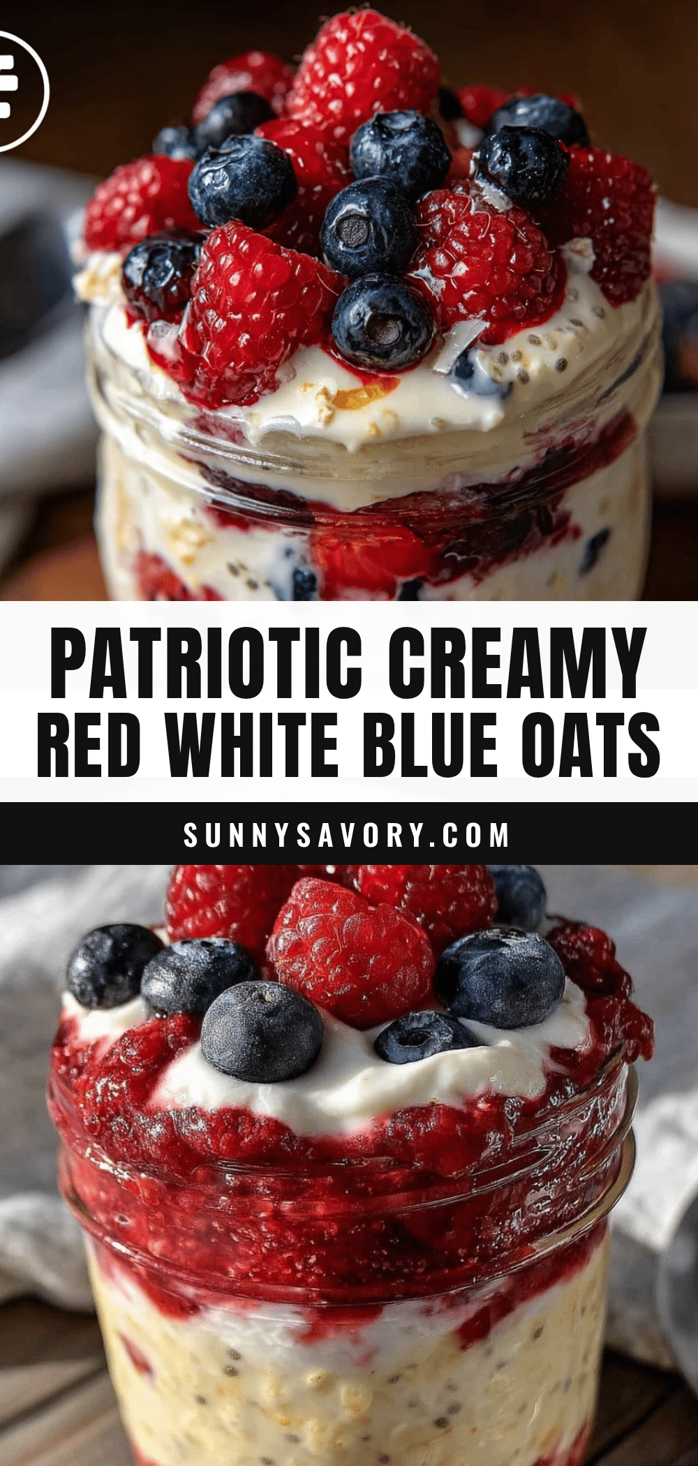 fresh red white and blue overnight oats recipe