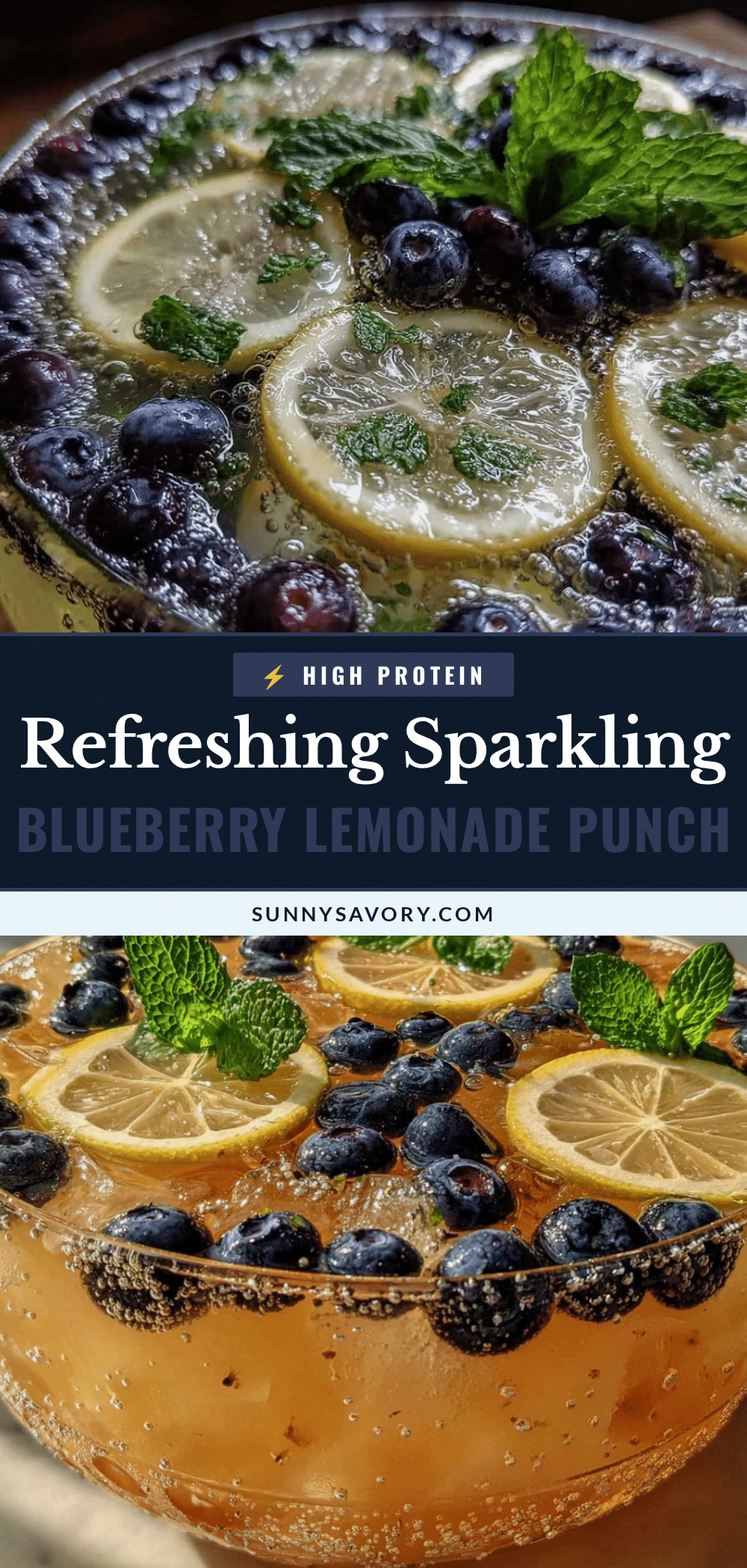 fresh sparkling blueberry lemonade punch recipe