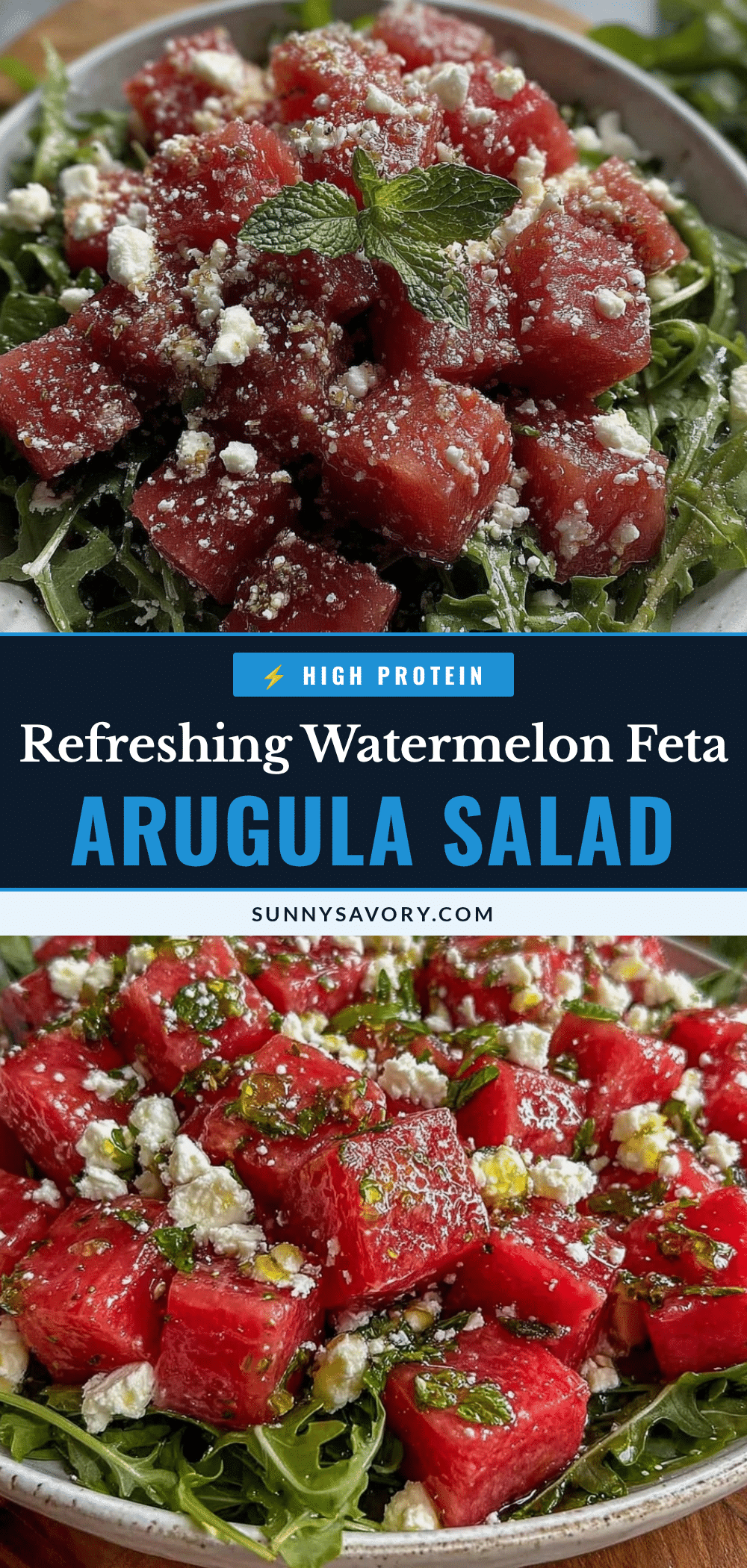 Fresh Watermelon Feta Arugula Salad recipe