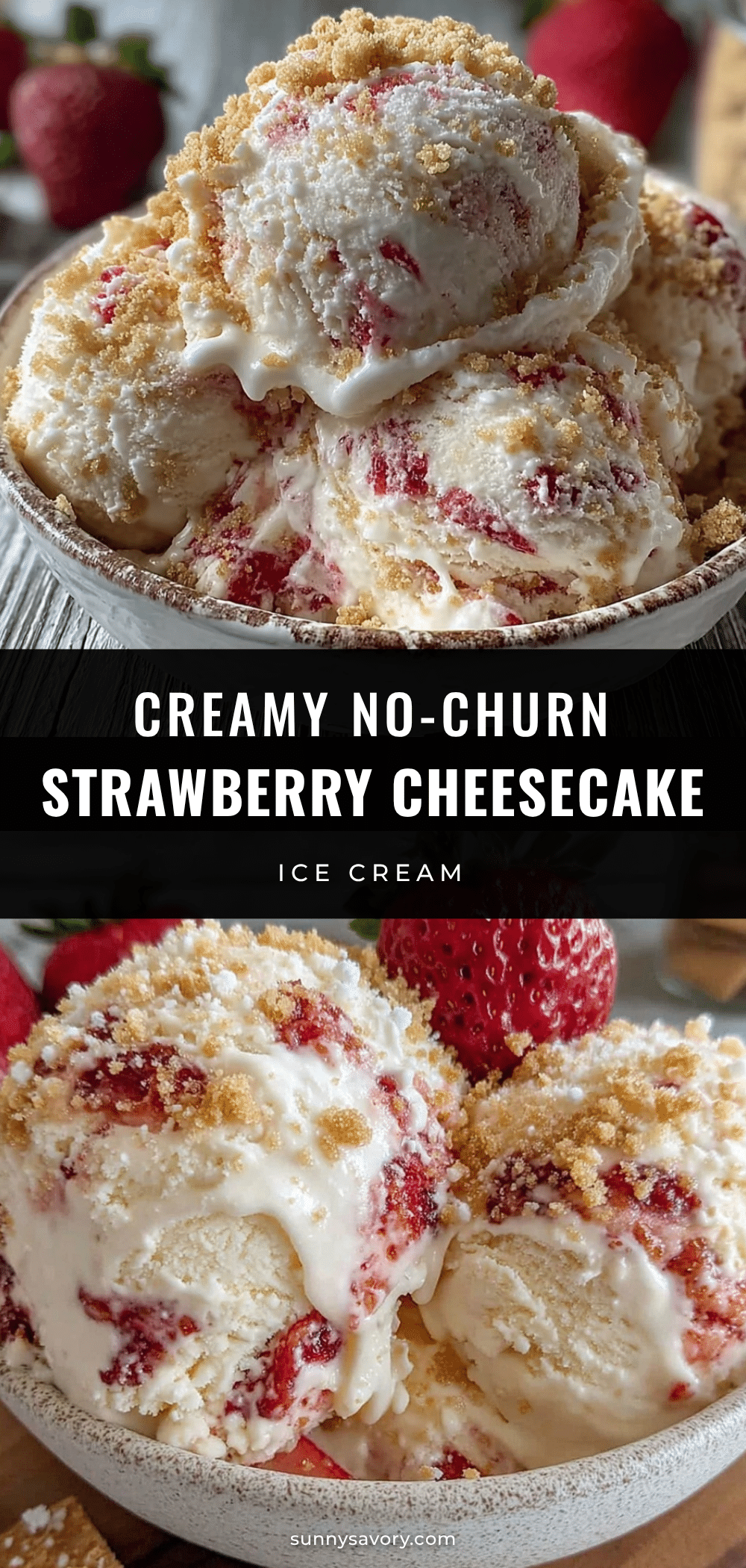 no-churn strawberry cheesecake ice cream recipe