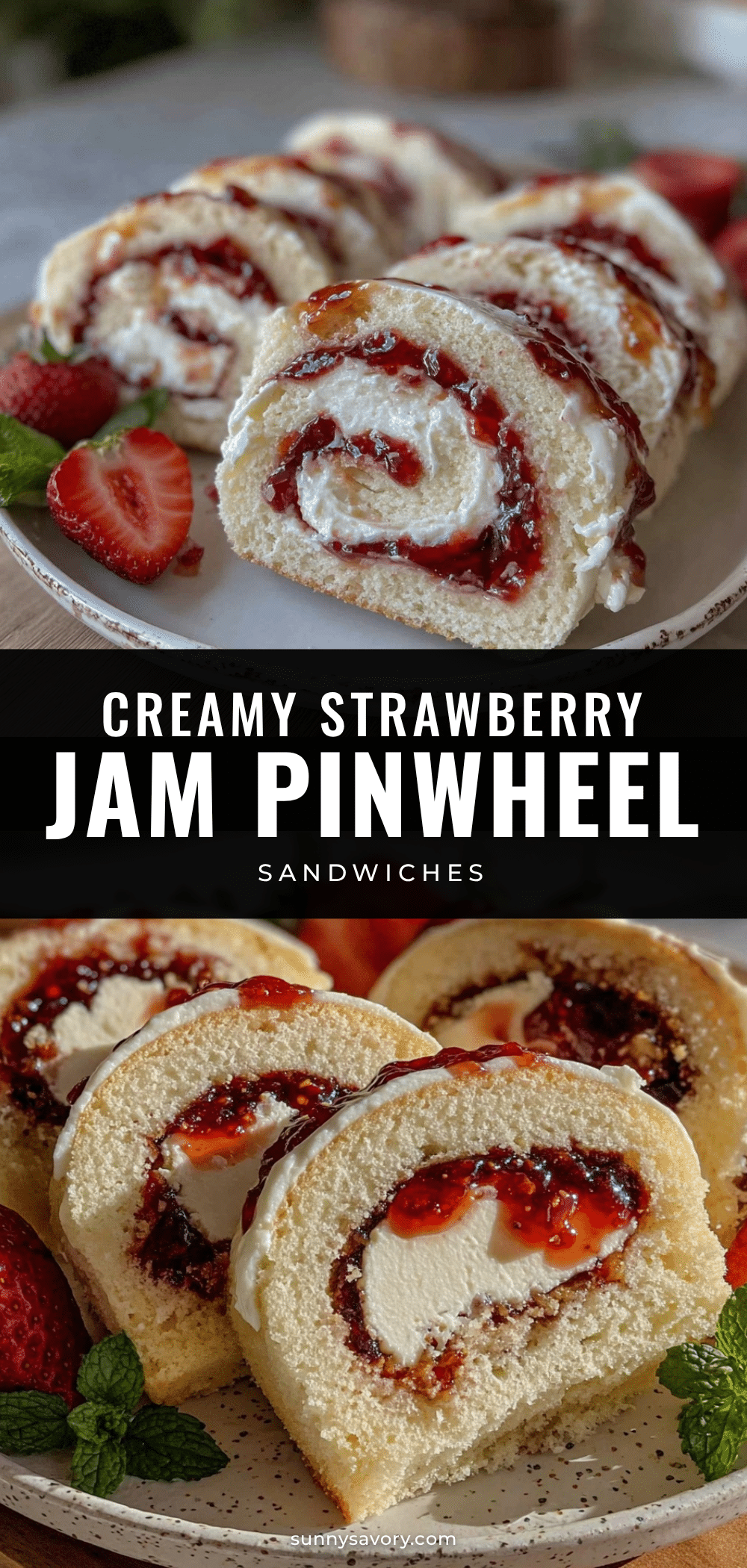 cream cheese and strawberry jam pinwheel sandwiches recipe
