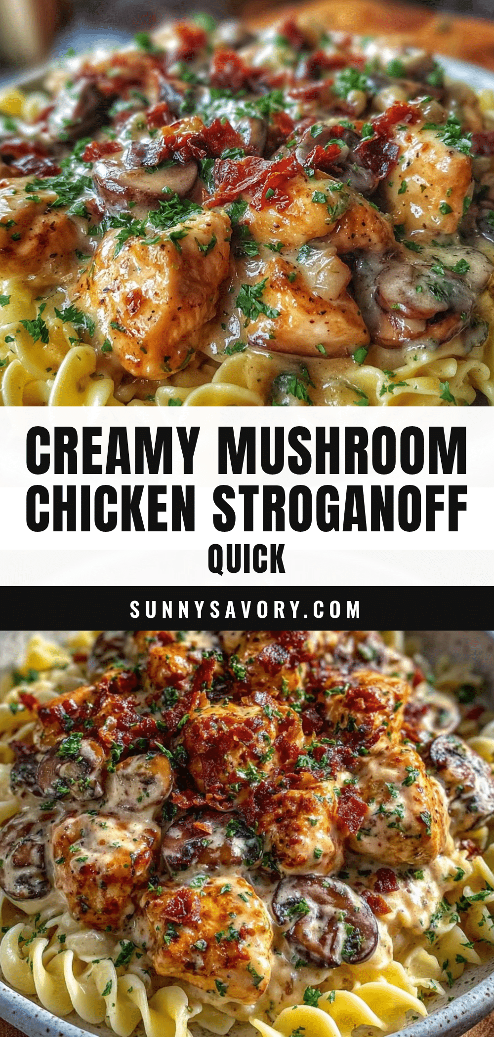 creamy chicken and mushroom stroganoff recipe