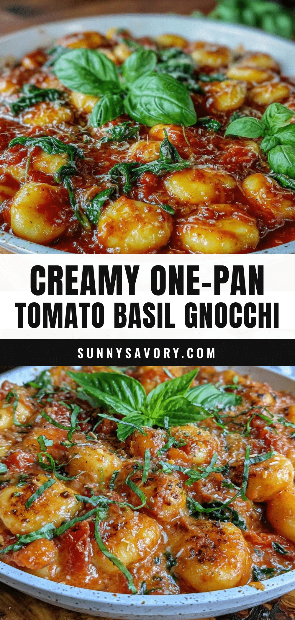 creamy one-pan tomato basil gnocchi recipe