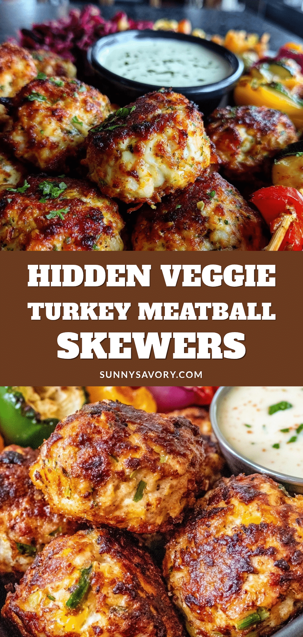healthy hidden veggie turkey meatball skewers recipe