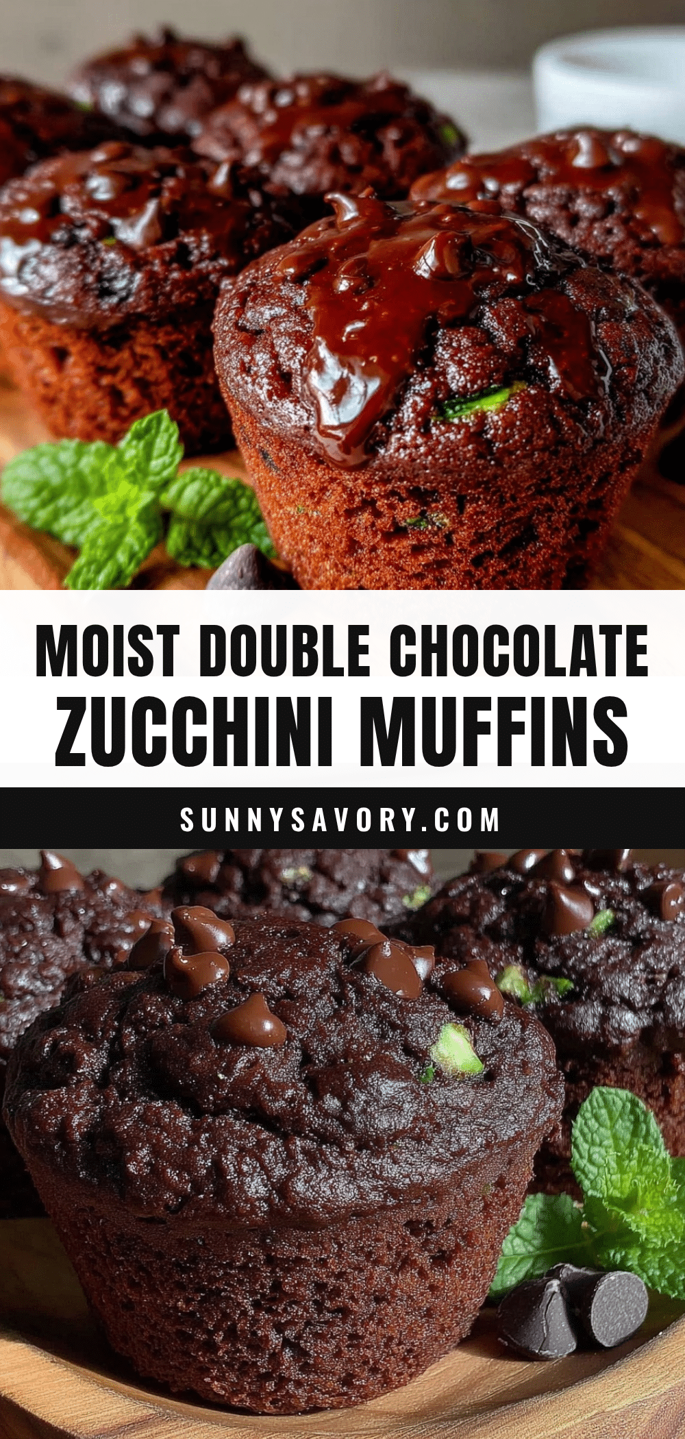 moist double chocolate zucchini muffins recipe