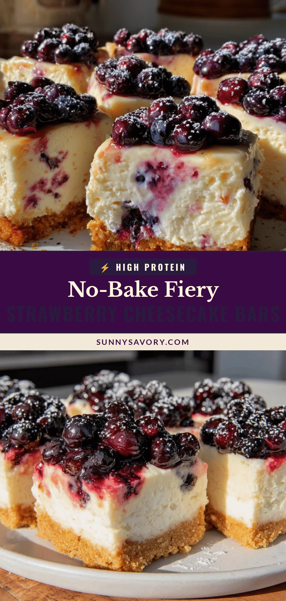 no-bake firecracker strawberry cheesecake bars recipe