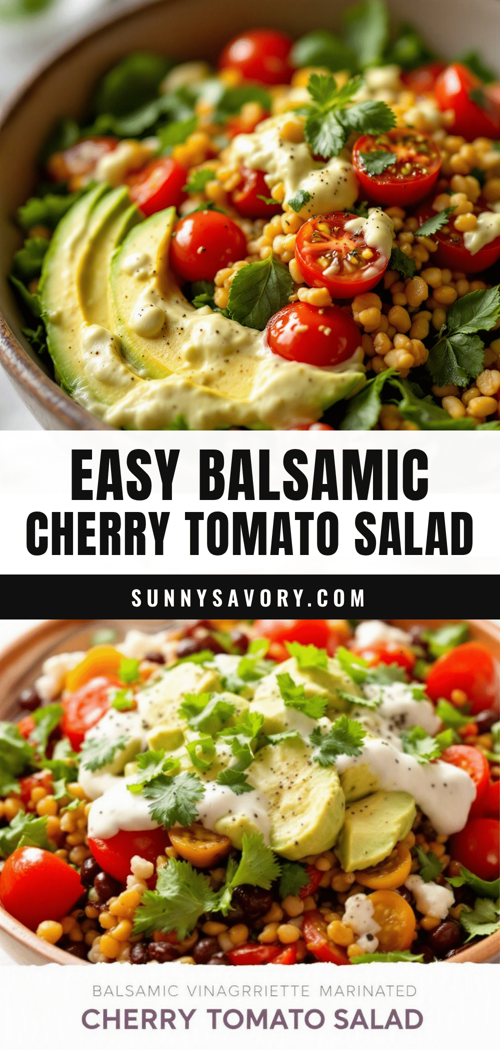 balsamic cherry tomato salad with avocado crema recipe