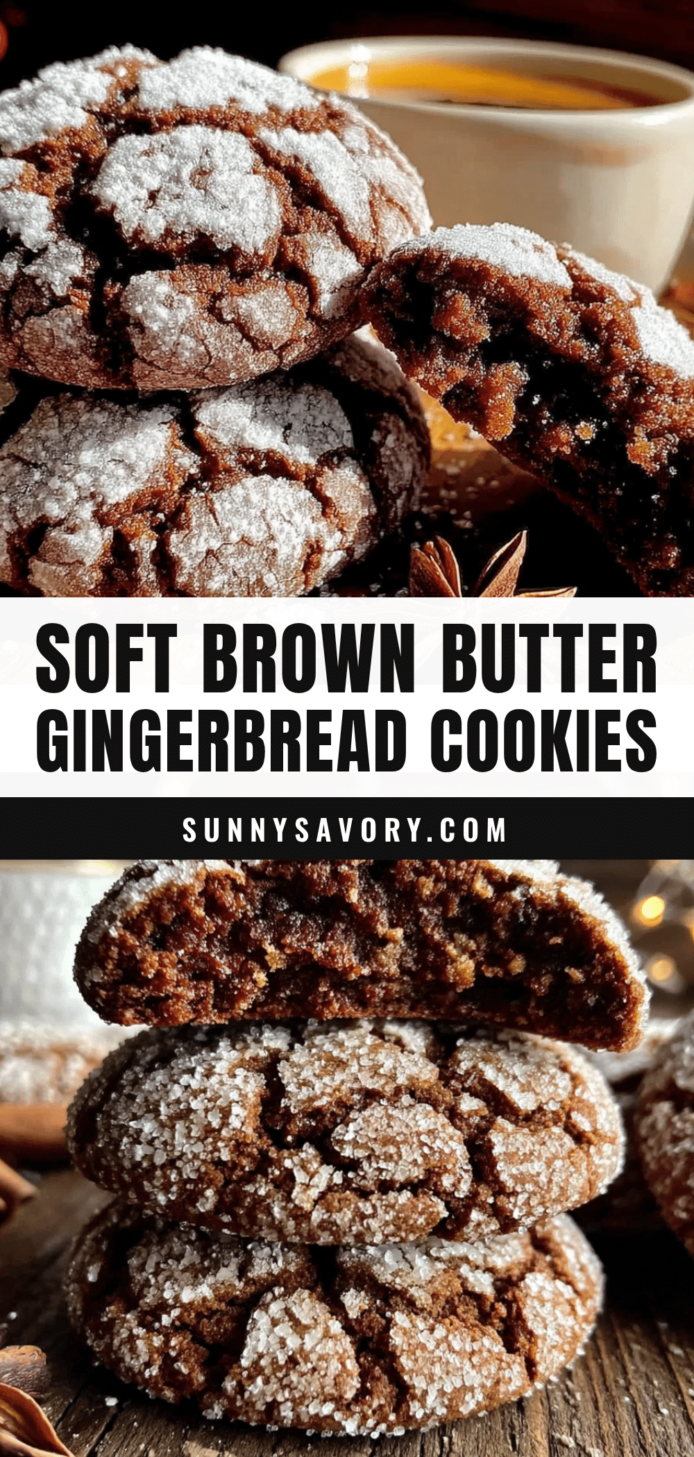 brown butter gingerbread crinkle cookies recipe