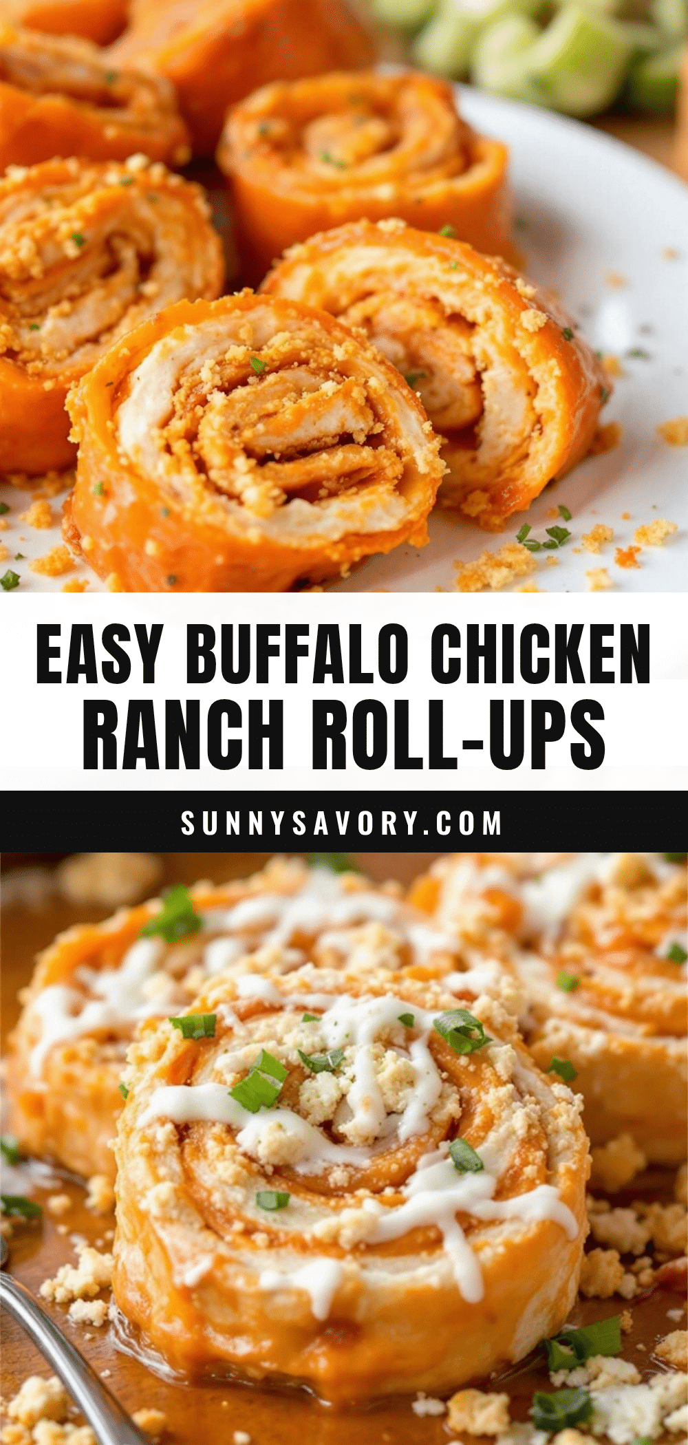 buffalo chicken ranch pinwheel roll-ups recipe