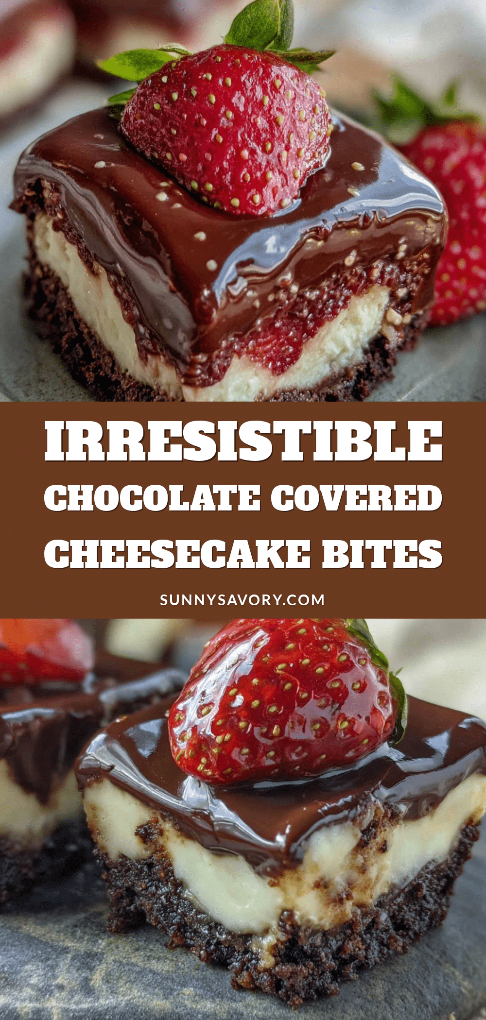 chocolate covered strawberry cheesecake bites recipe