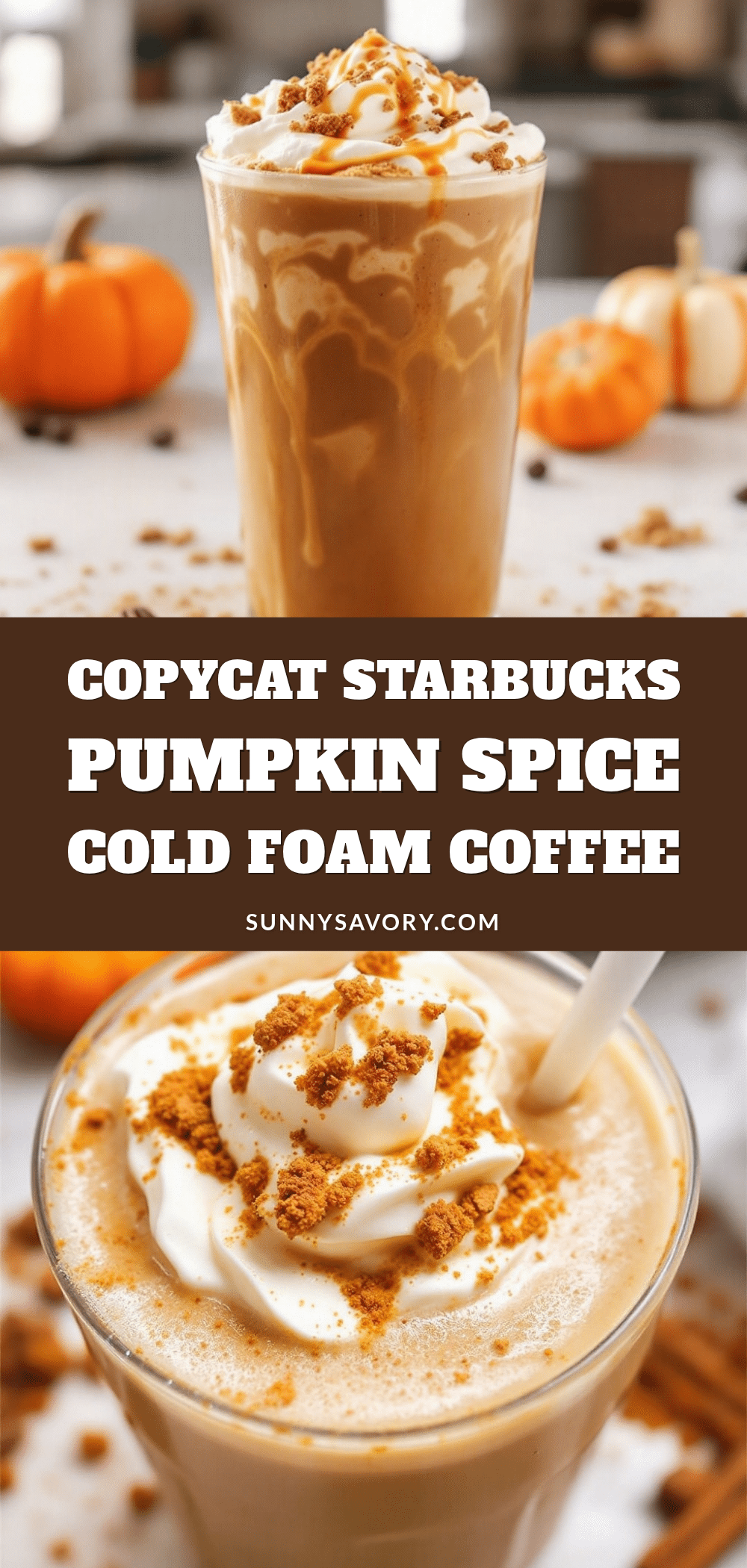 Copycat Starbucks Pumpkin Spice Cold Foam Iced Coffee recipe