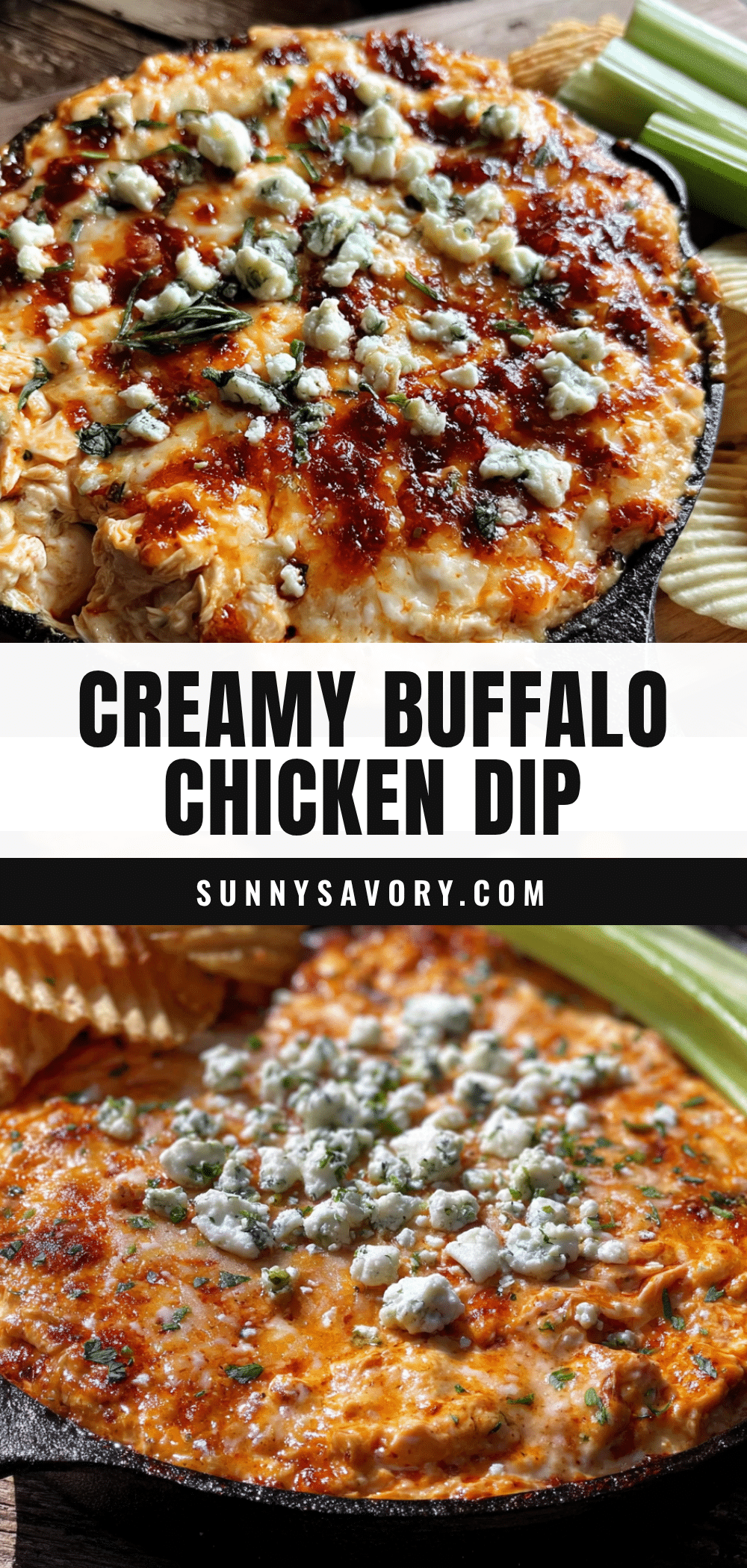 creamy buffalo chicken dip with blue cheese crumbles recipe