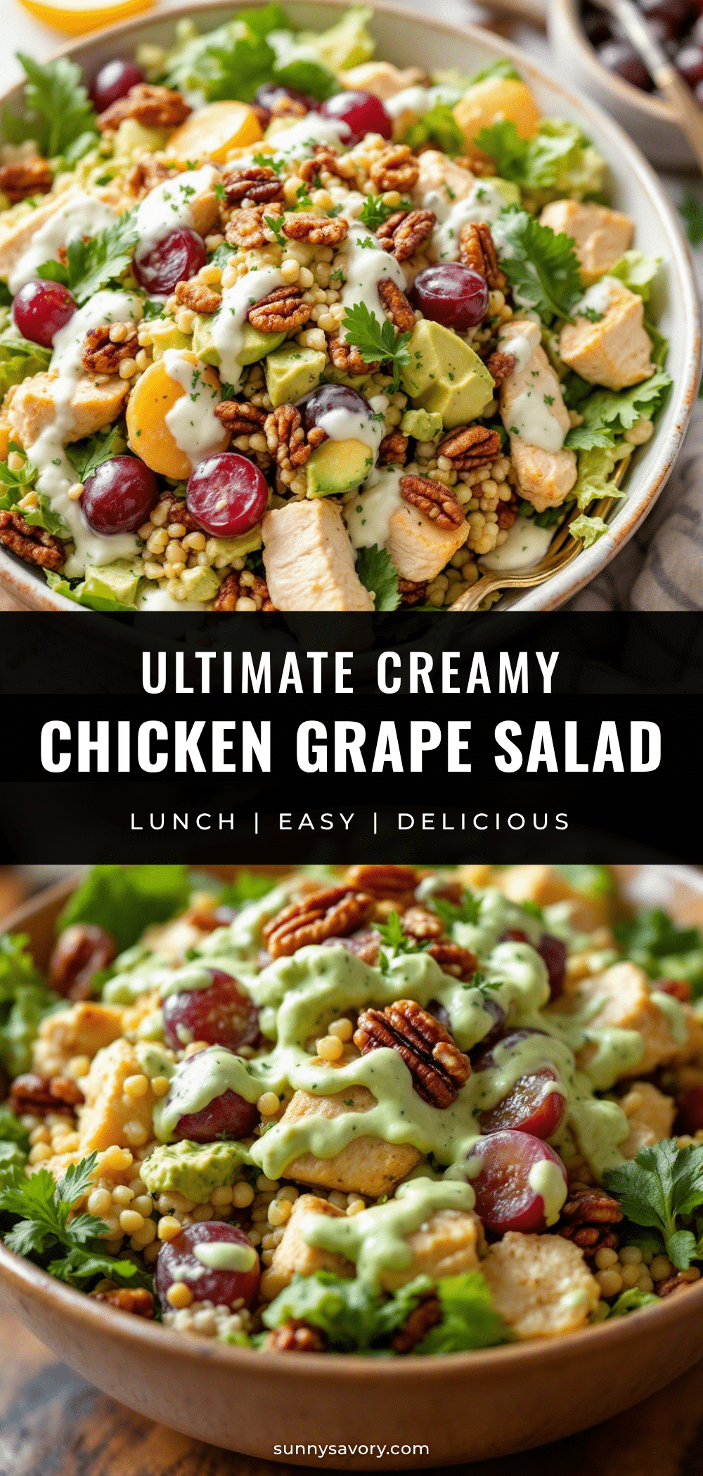 creamy chicken salad with grapes and pecans recipe