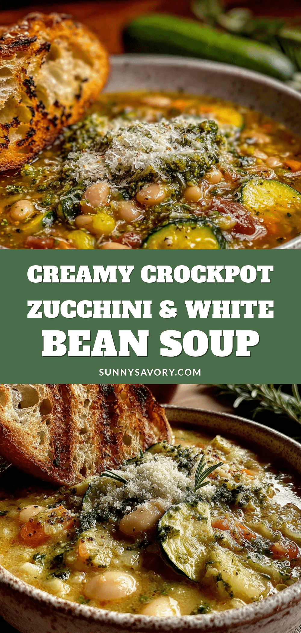 creamy crockpot zucchini white bean soup recipe
