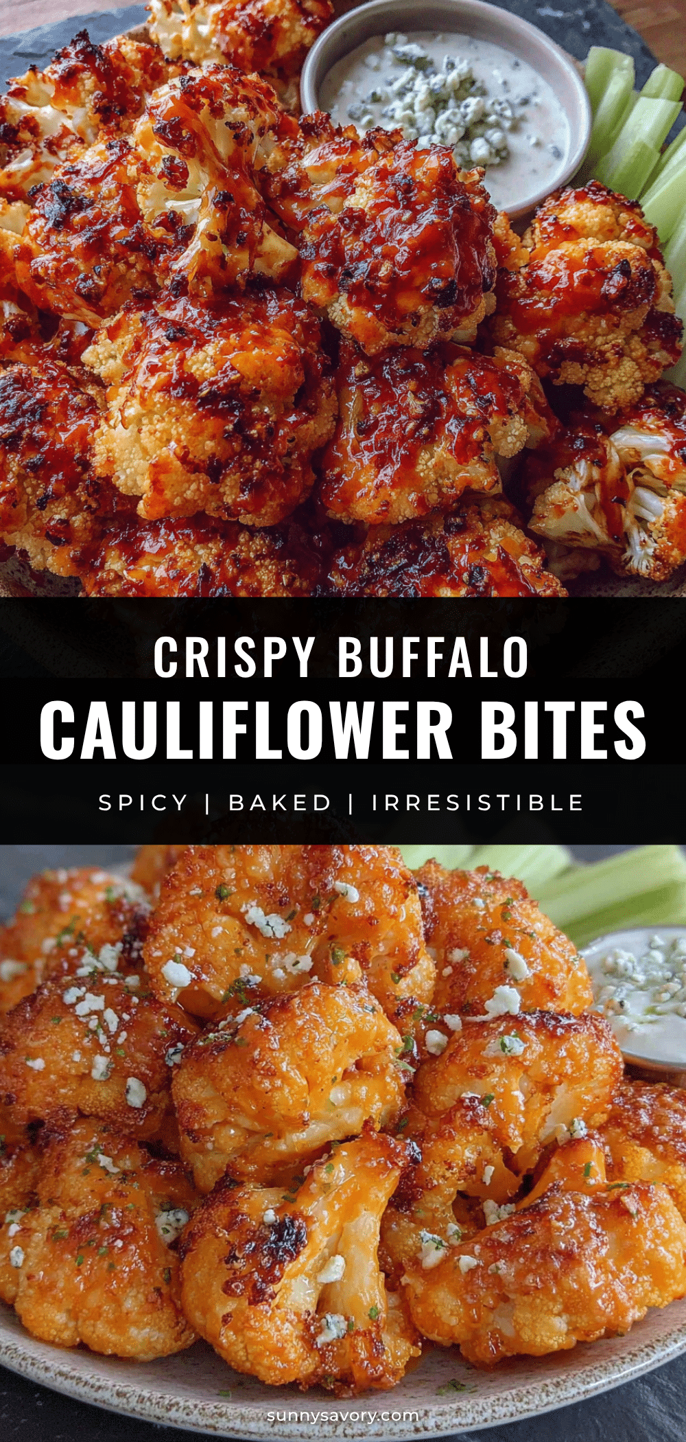 crispy baked buffalo cauliflower bites recipe