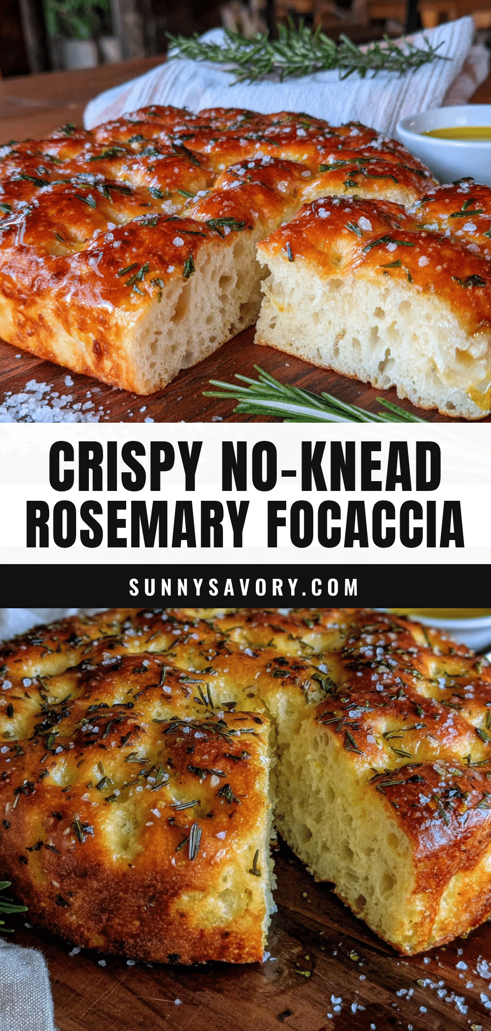 crispy no-knead sourdough focaccia recipe
