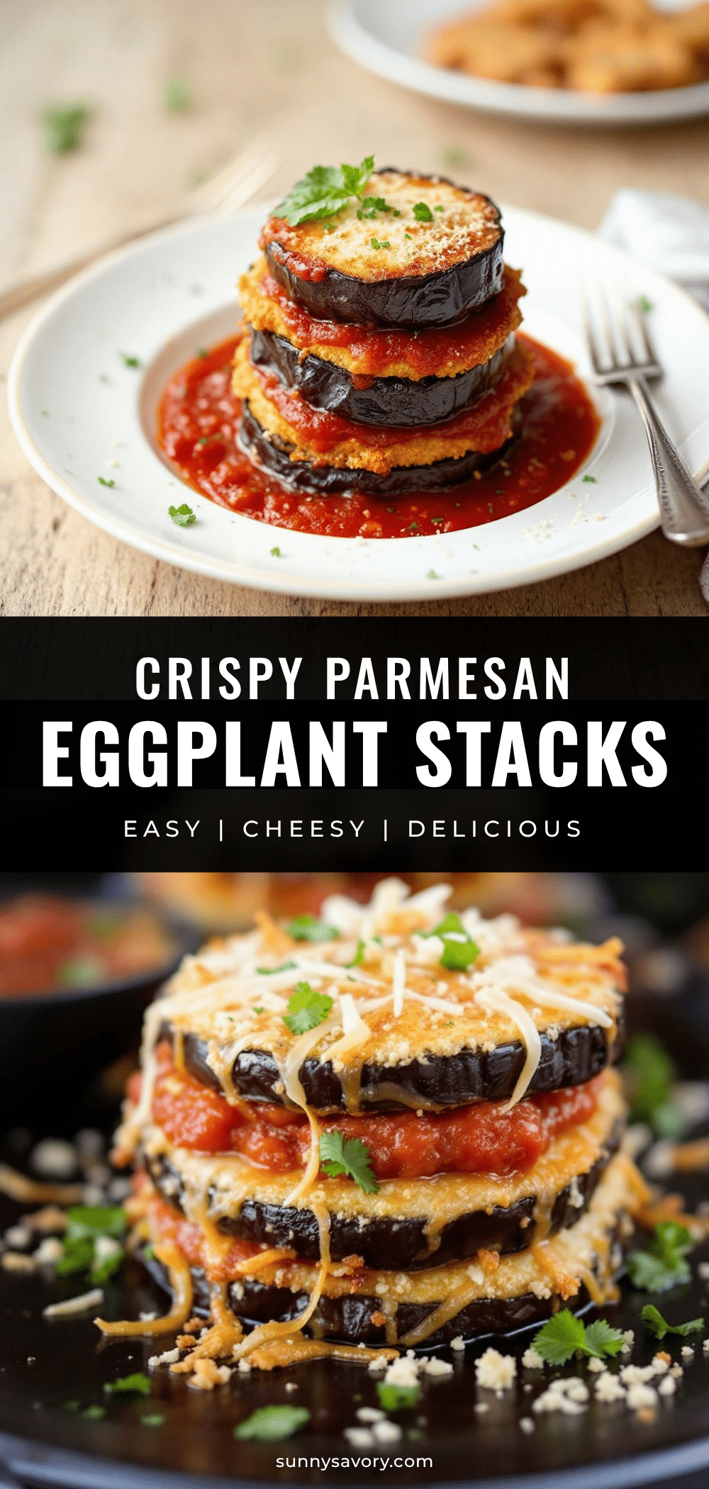 crispy parmesan eggplant stacks recipe