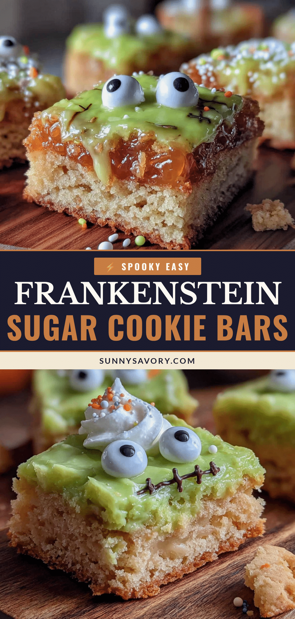 Frankenstein sugar cookie bars recipe